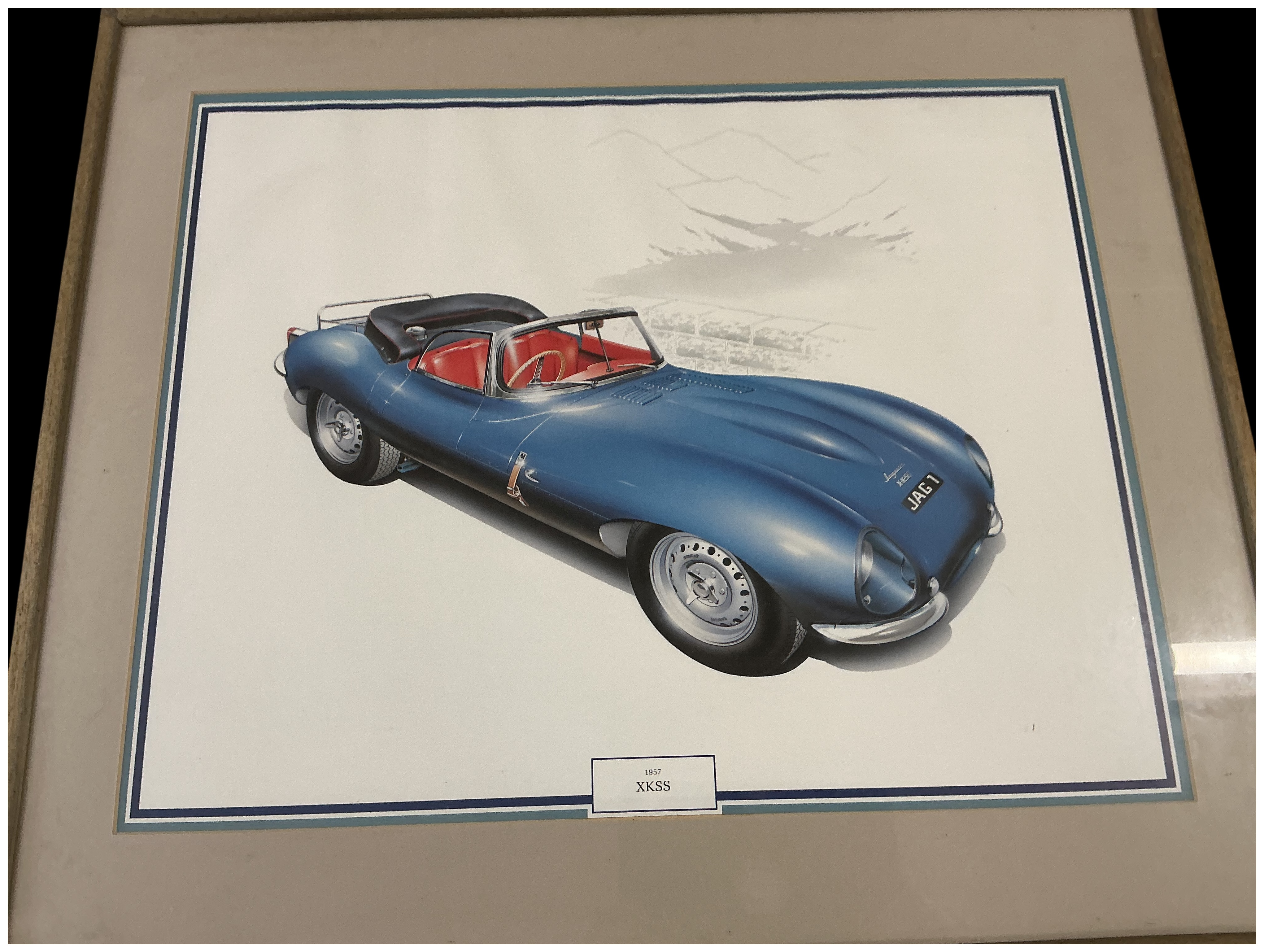 Framed 1957 Jaguar XKSS Reproduction Print