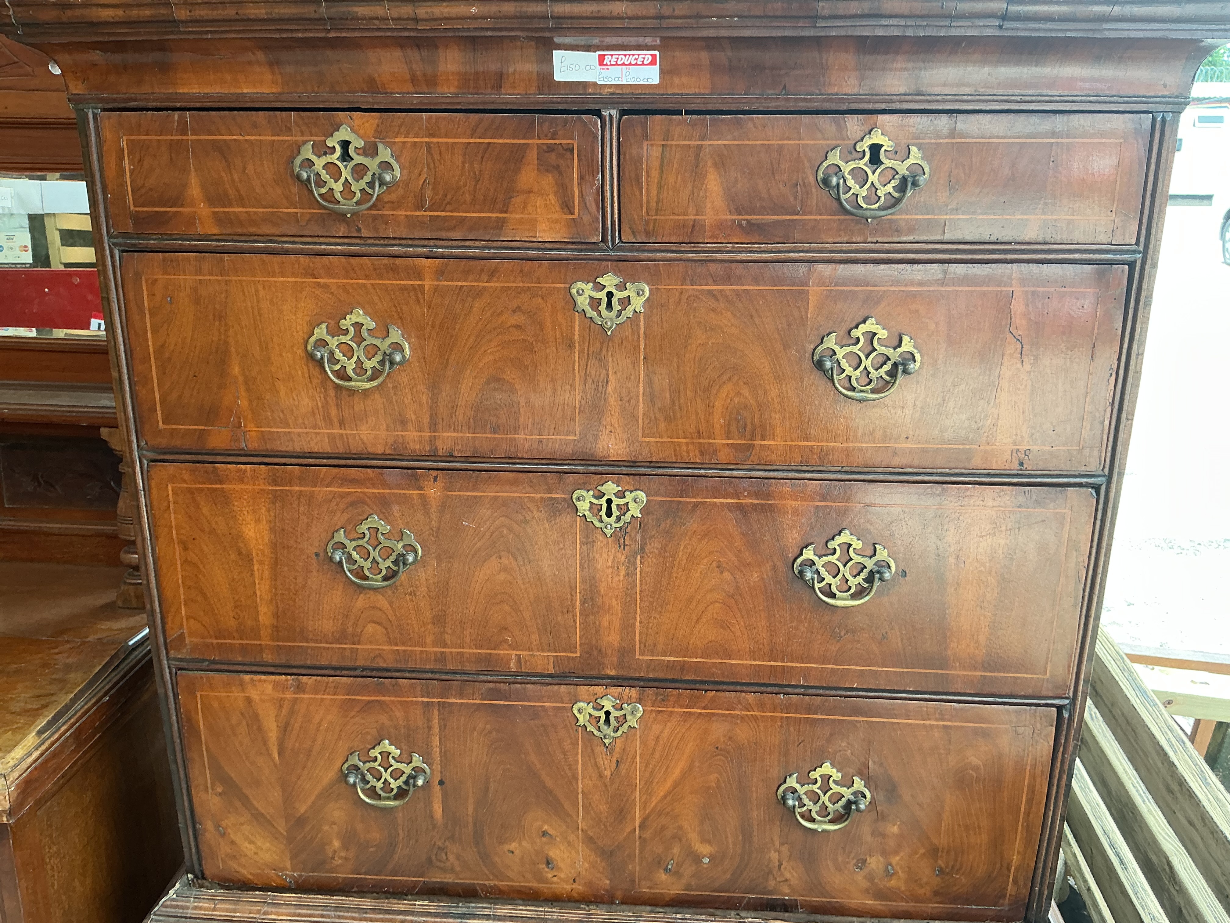 A George III Style Mahogany and Crossbanded Chest of Drawers