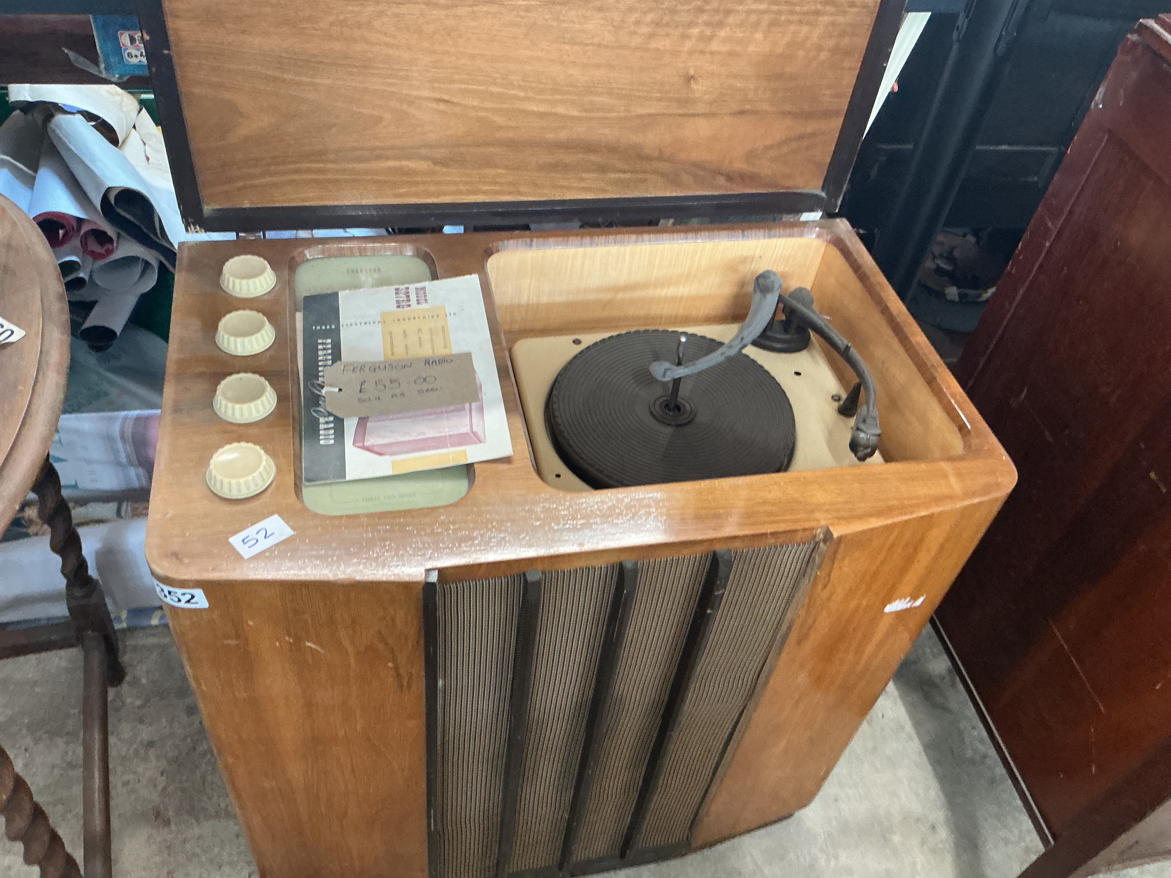 Ferguson Three Star Series Mid-Century Wooden Cased Radiogram