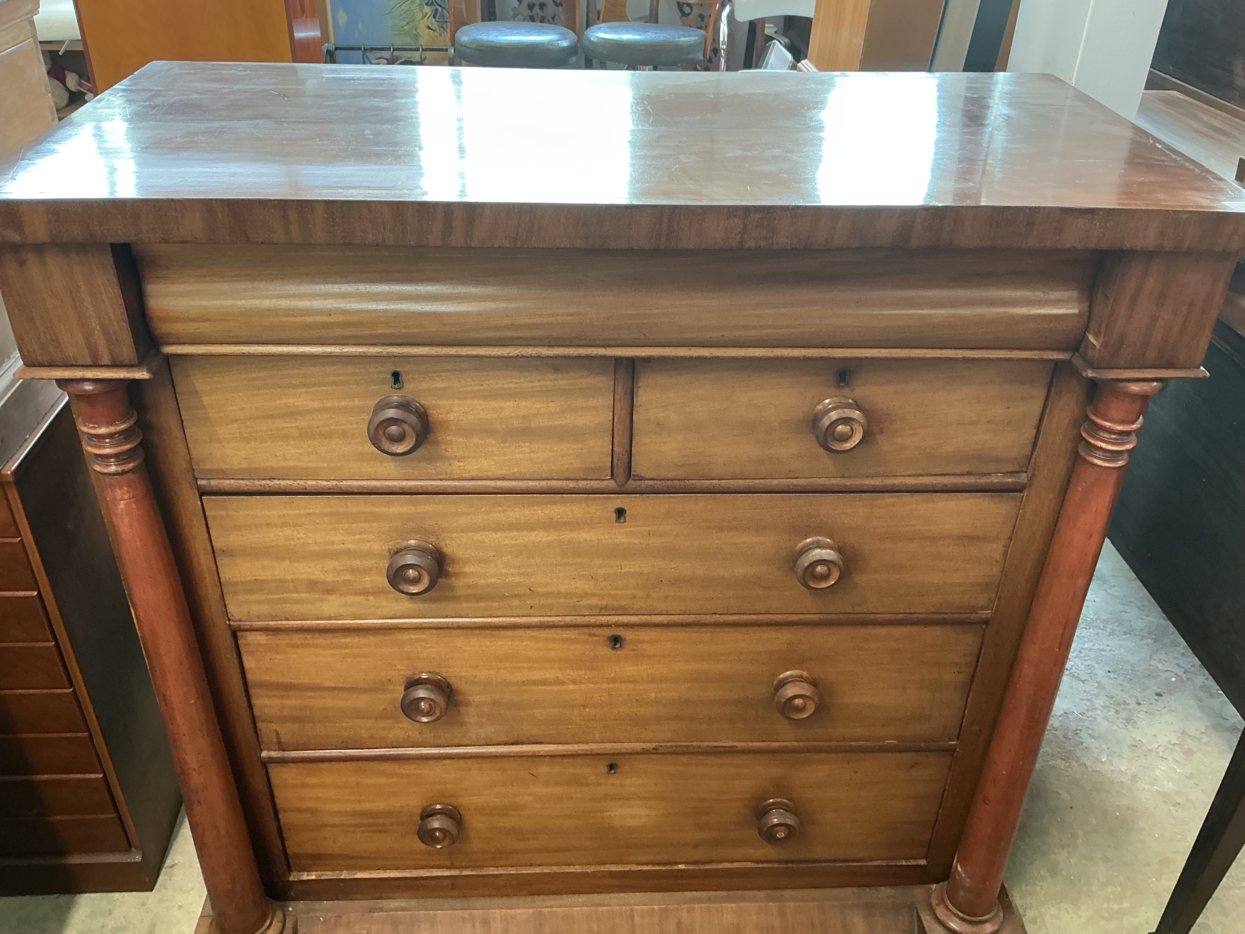 A William IV Mahogany Scotch Chest of Drawers
