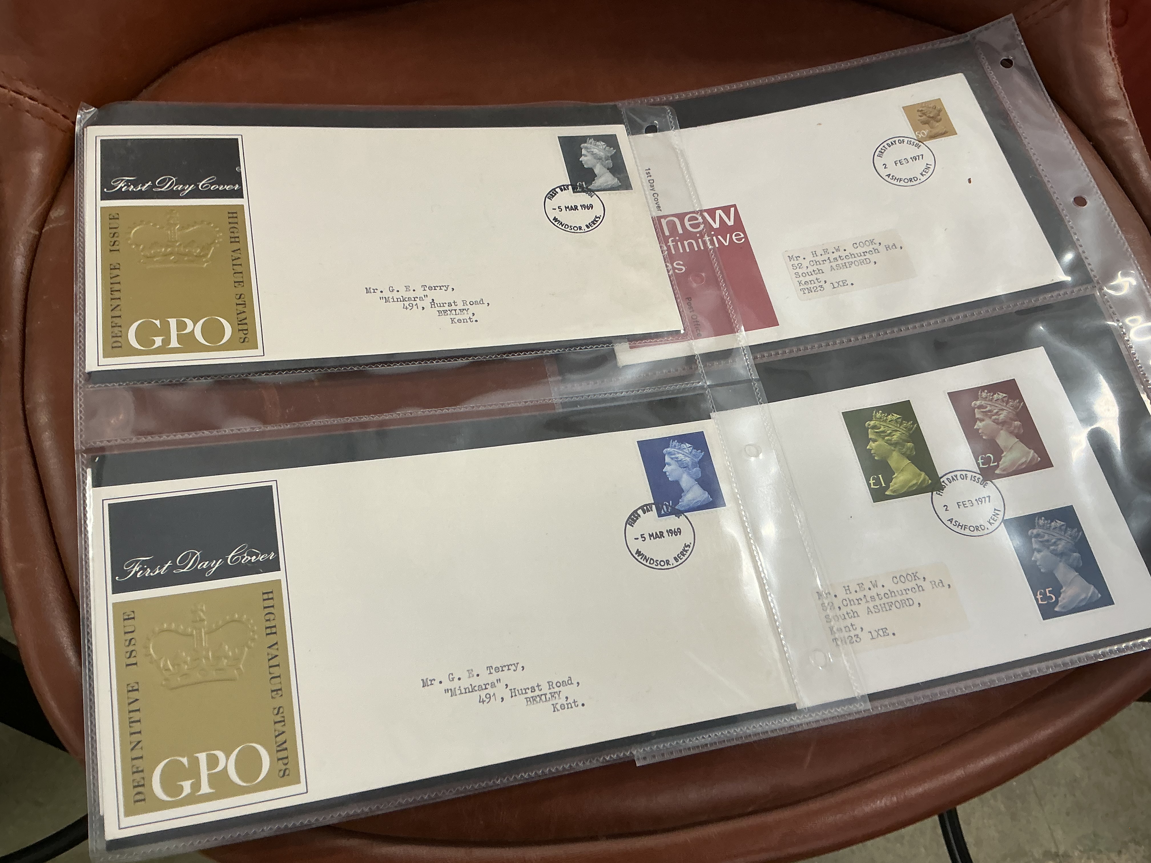 UK 1969-1977 Machin High Value First Day Covers, SG 830-1025
