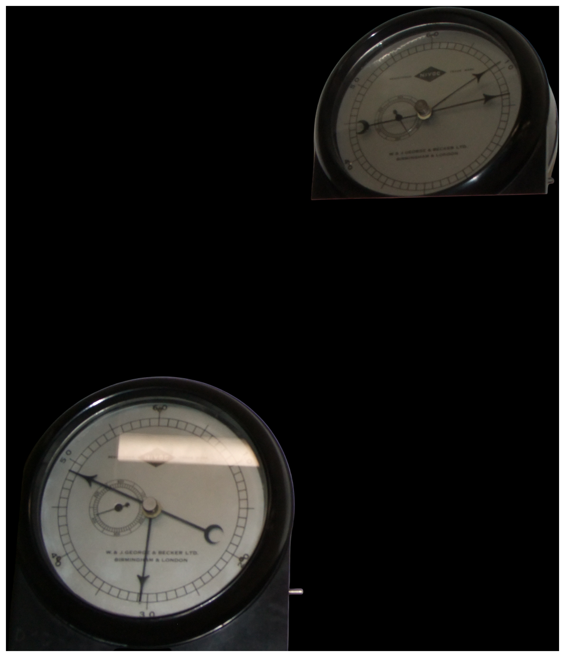A Pair of Nivoc Laboratory Stopclocks by W & J George & Becker Ltd