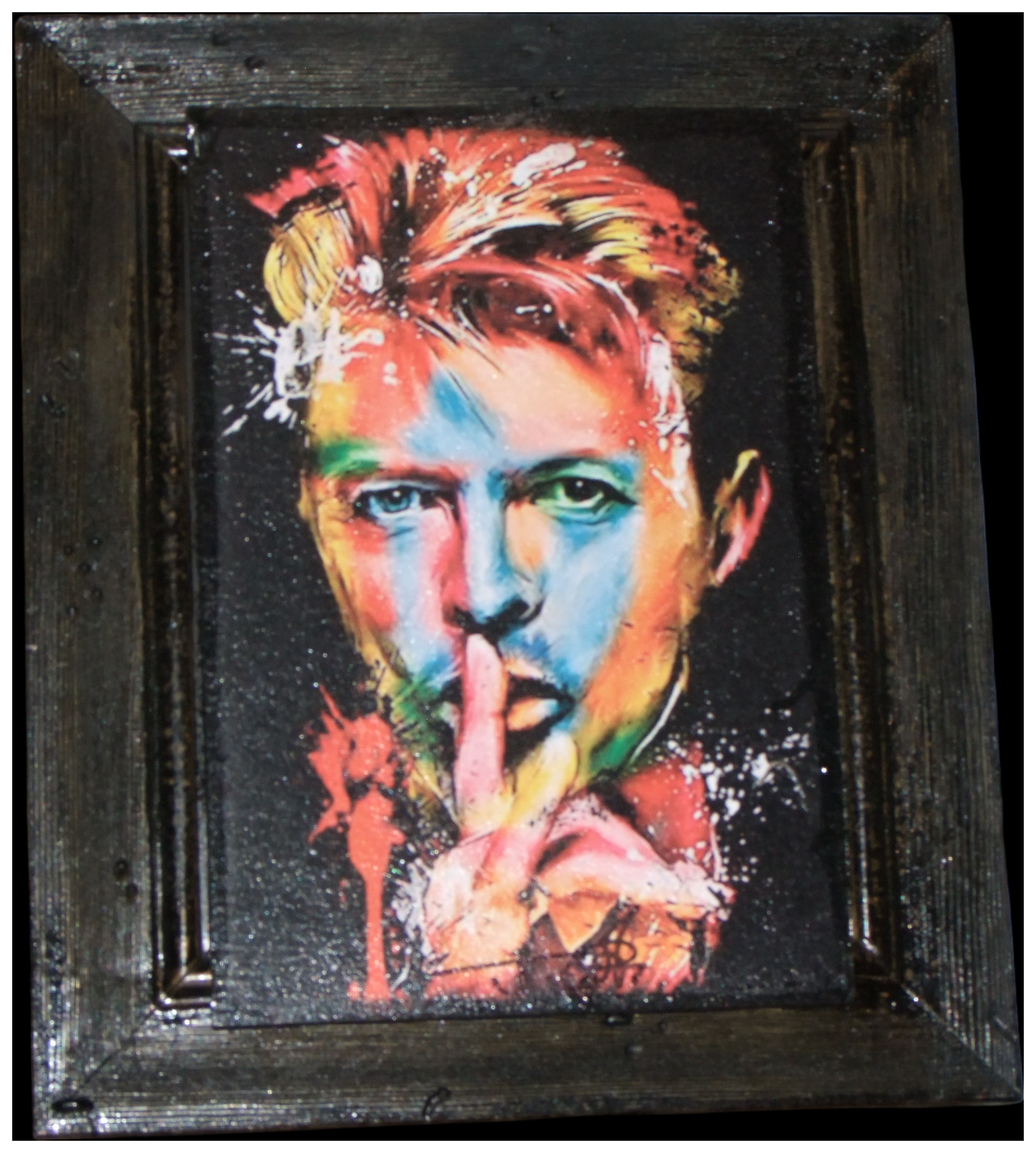 Contemporary David Bowie Pop Art Mixed Media Canvas