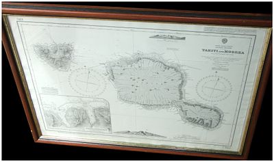 British Admiralty Chart No. 1382, Tahiti and Moorea, Society Islands. Cannot Post. A large-scale 