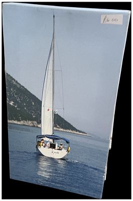 Contemporary Digital Pigment Print on Canvas of the Yacht Kastor. A contemporary digital pigment 