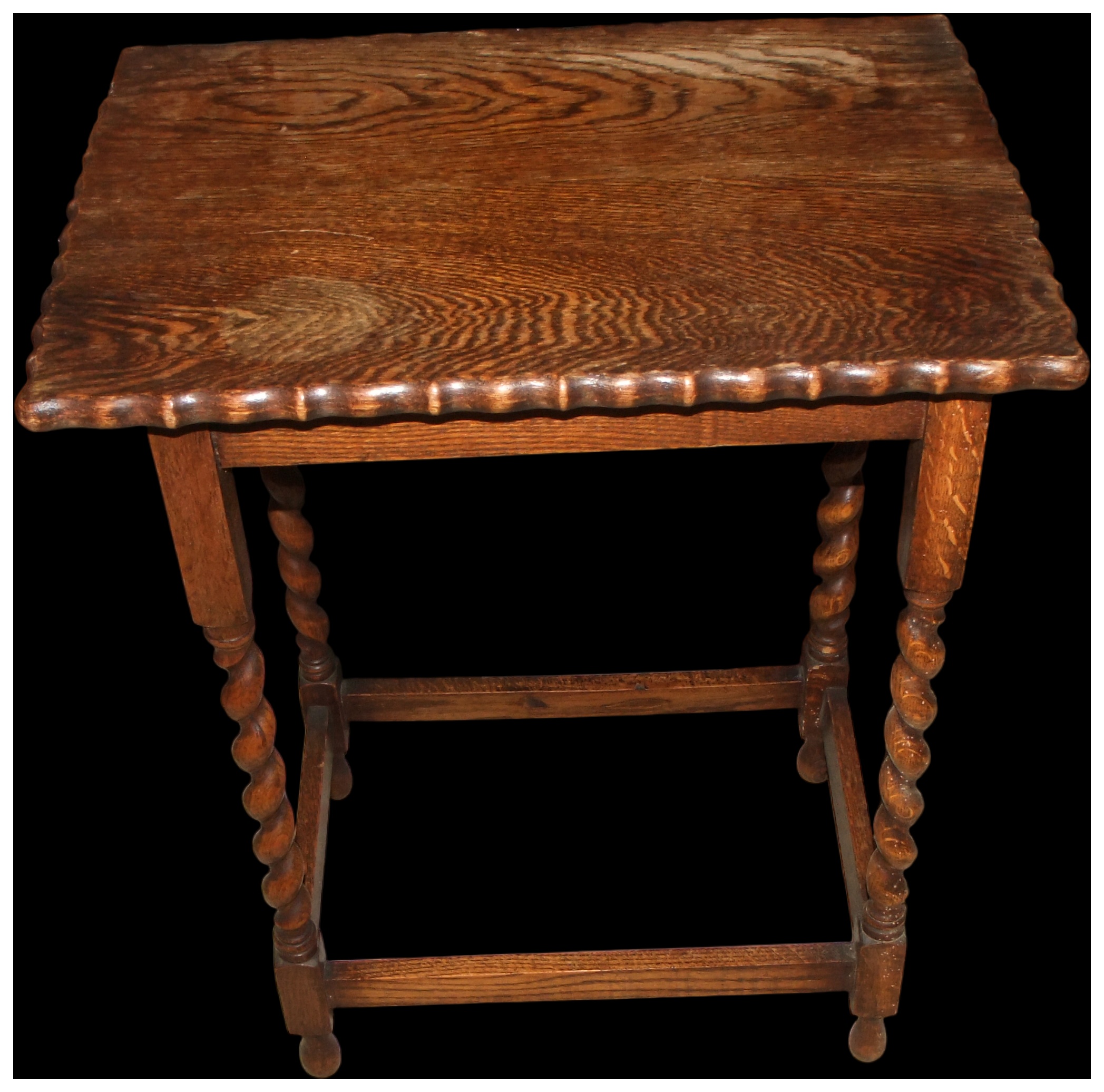 An Early 20th Century Jacobean Revival Oak Side Table with Barley-Twist Legs