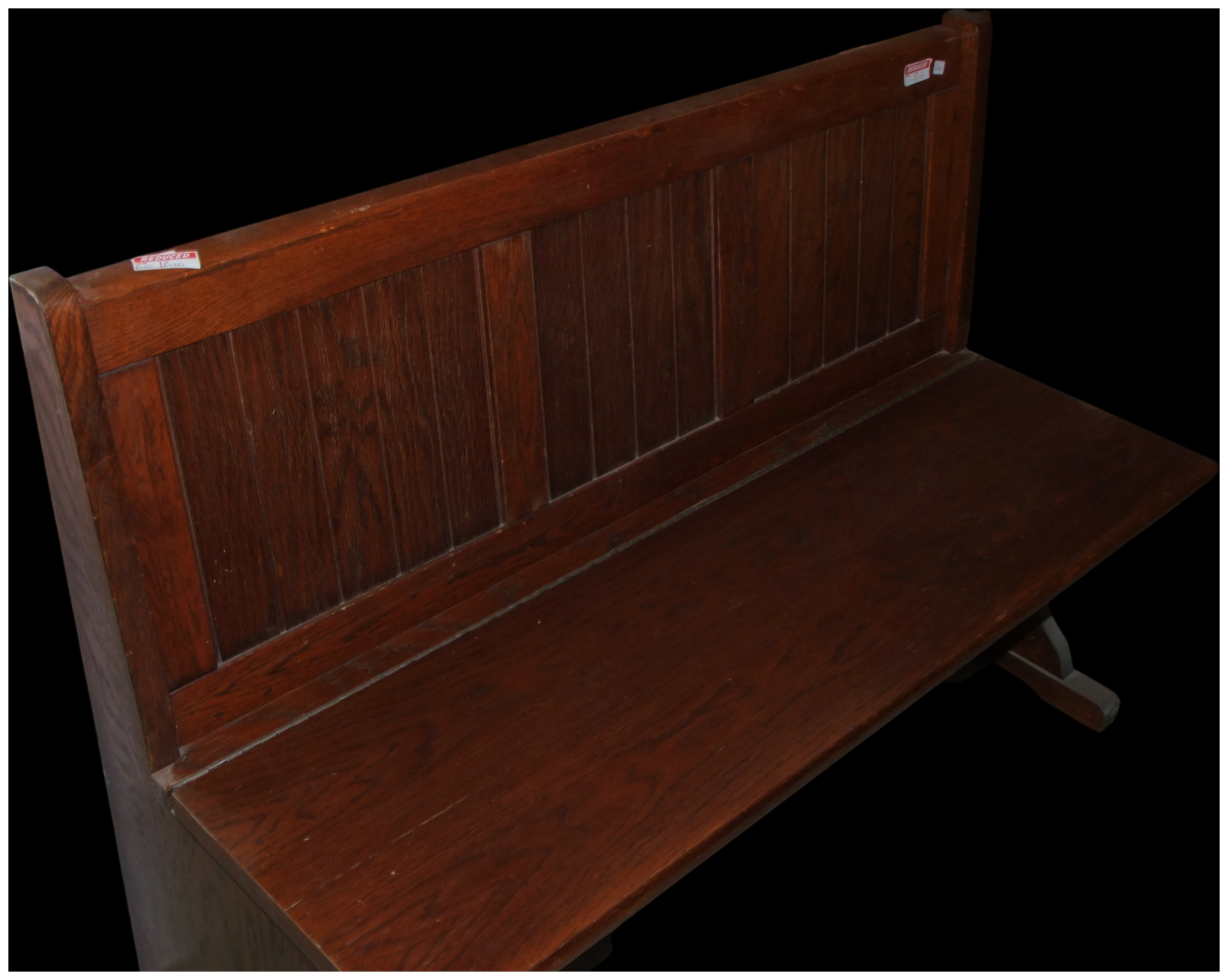 A Traditional Stained Oak Panelled Hall Settle