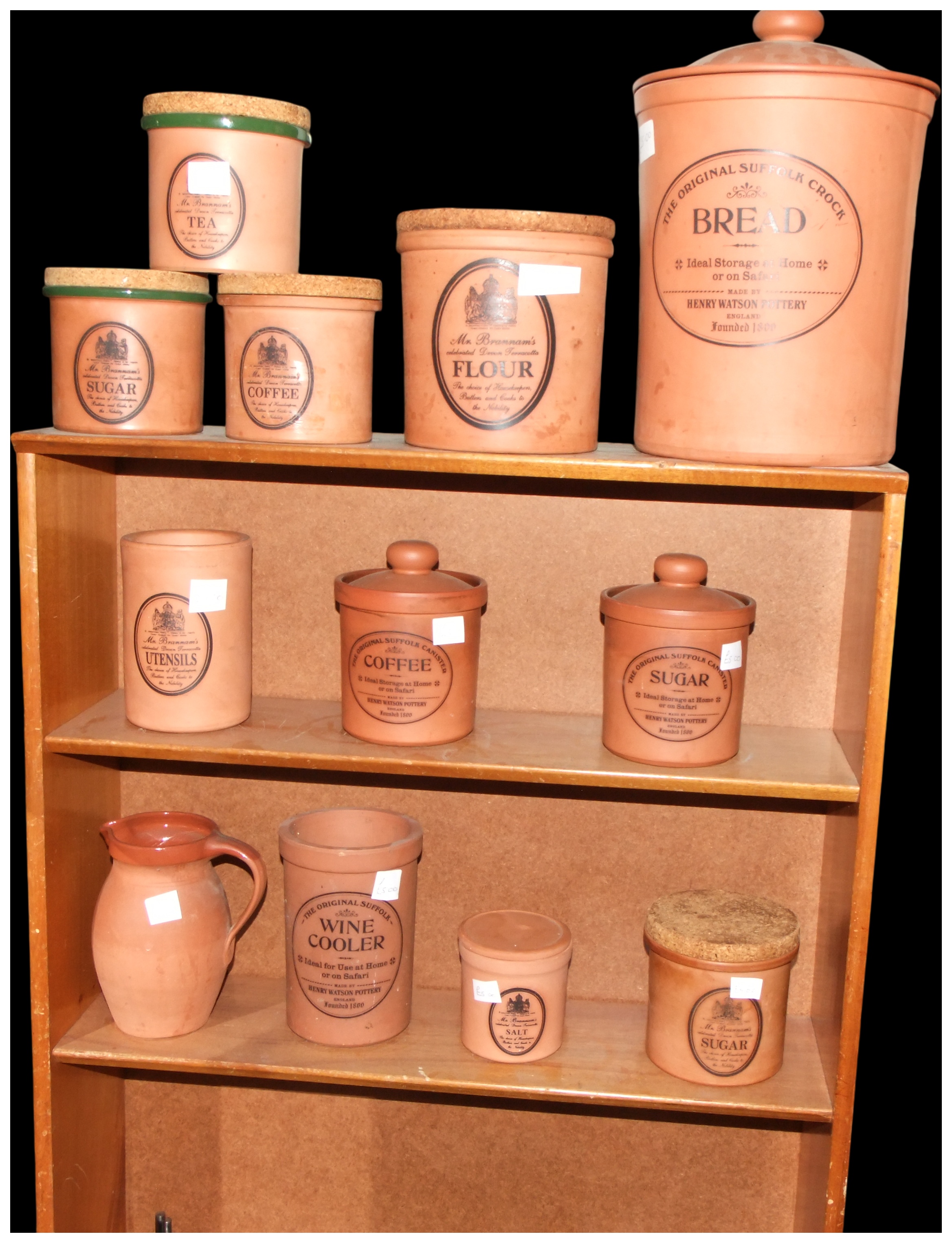 A Collection of Henry Watson and C.H. Brannam Terracotta Kitchenware