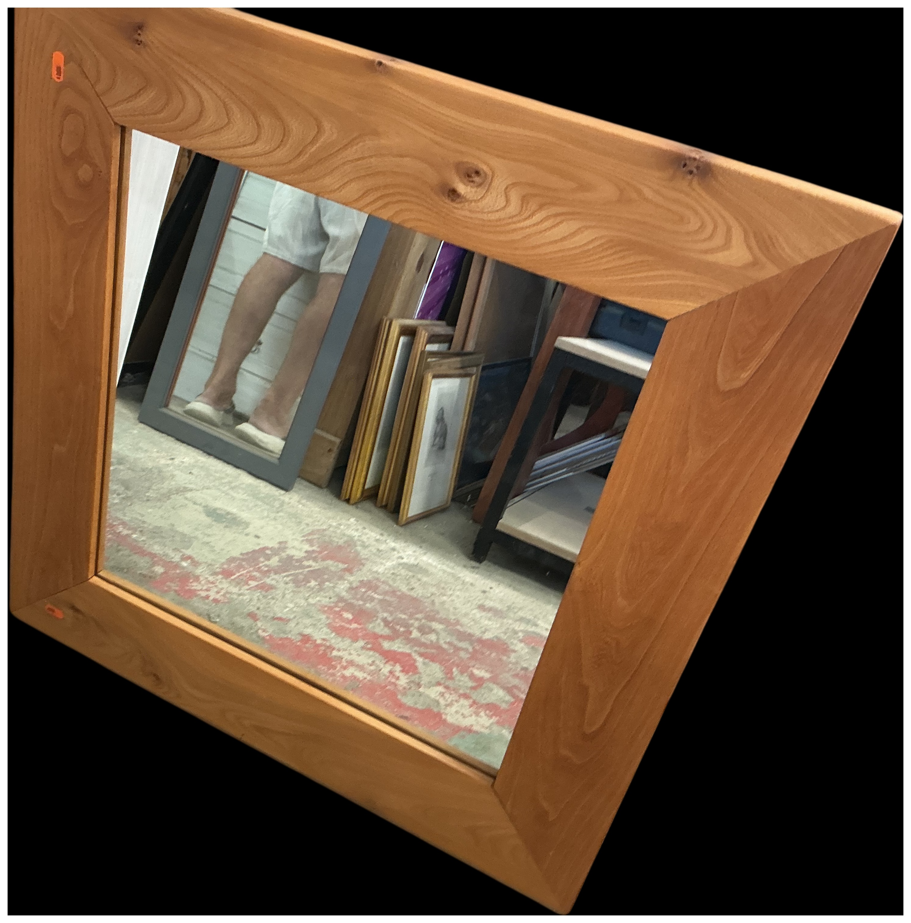 A Late 20th Century Figured Wood Framed Wall Mirror