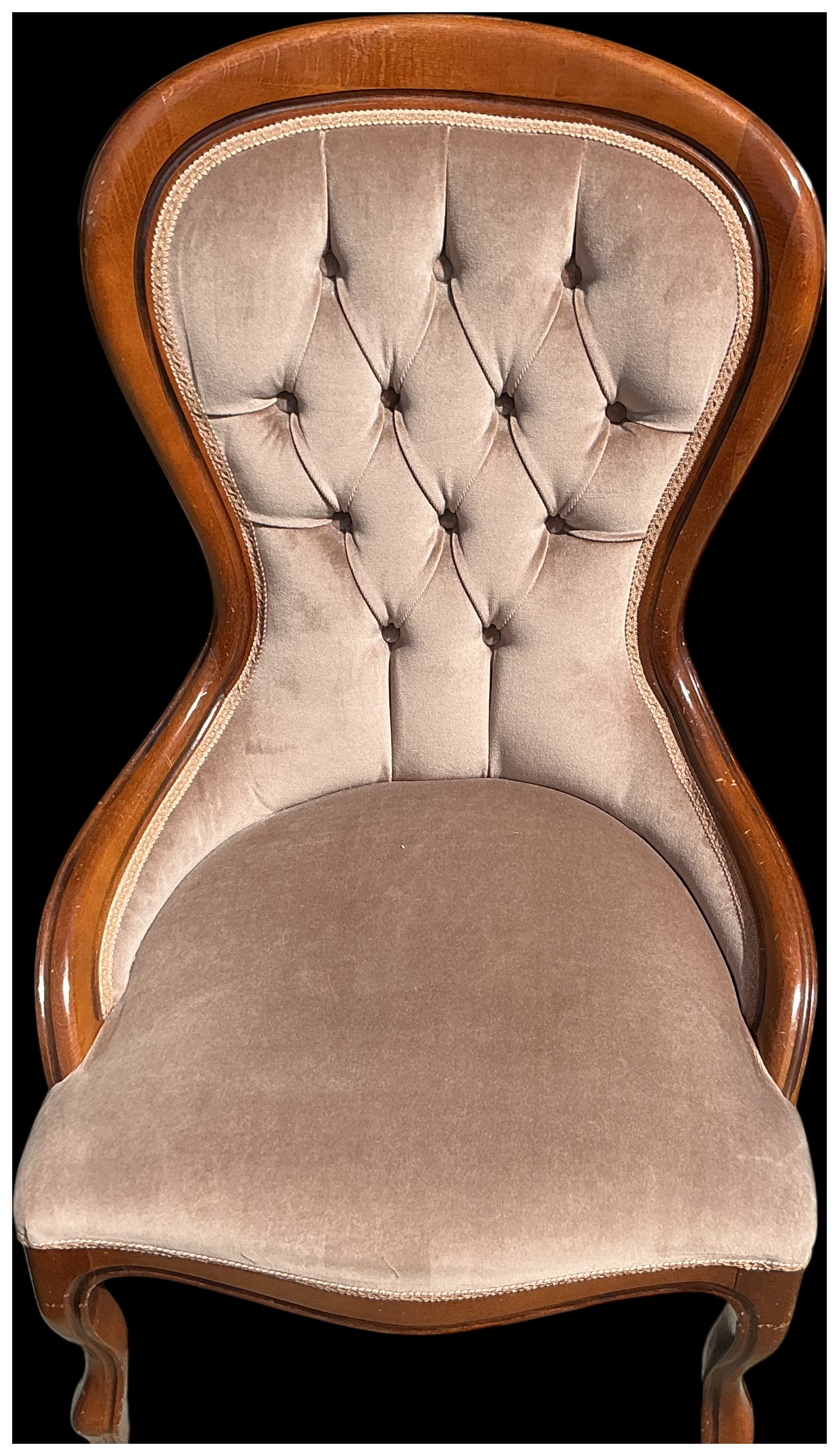 Victorian Mahogany Spoon Back Side Chair with Materials 16