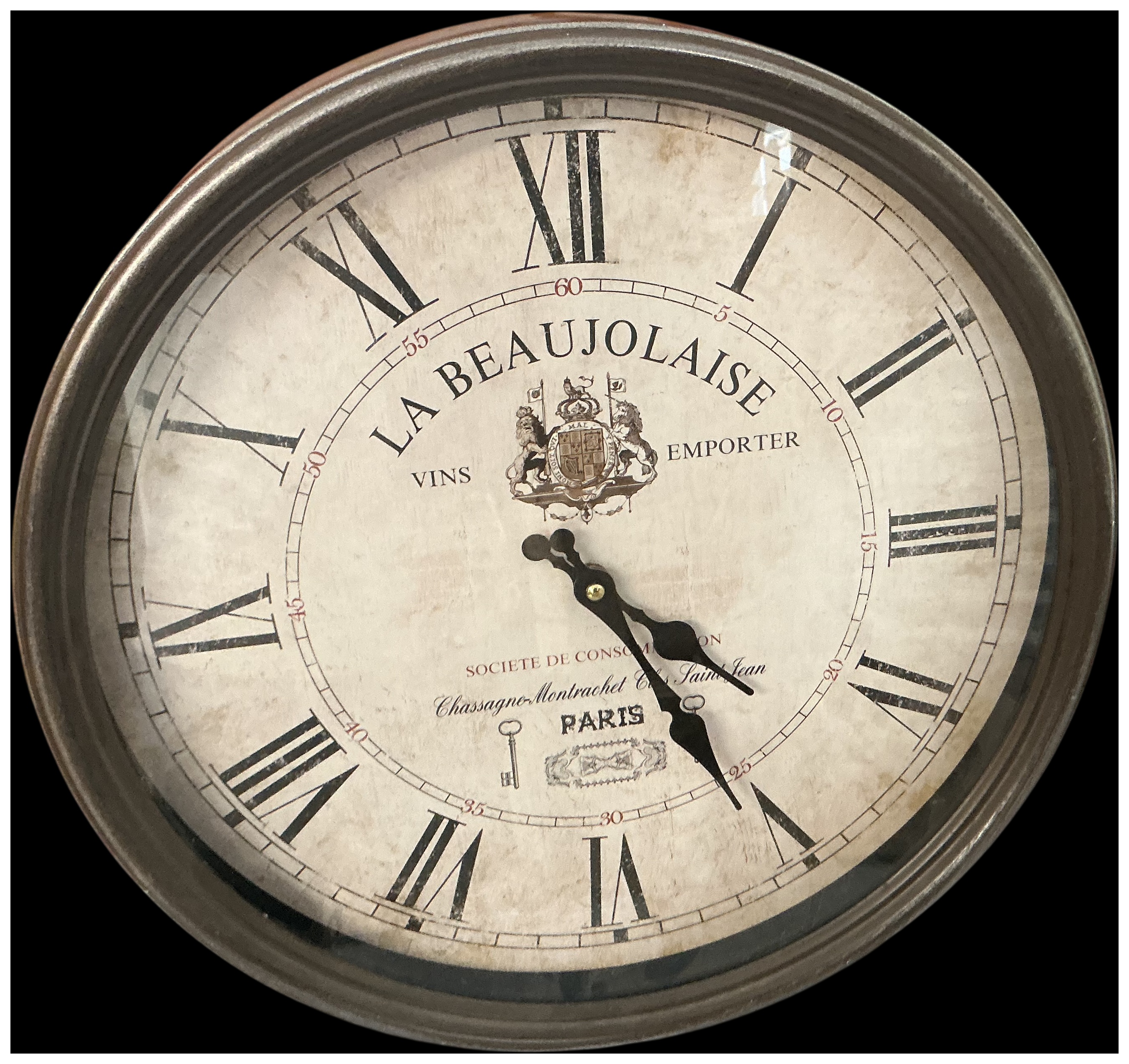 A Large French Wine Advertising Style Wall Clock