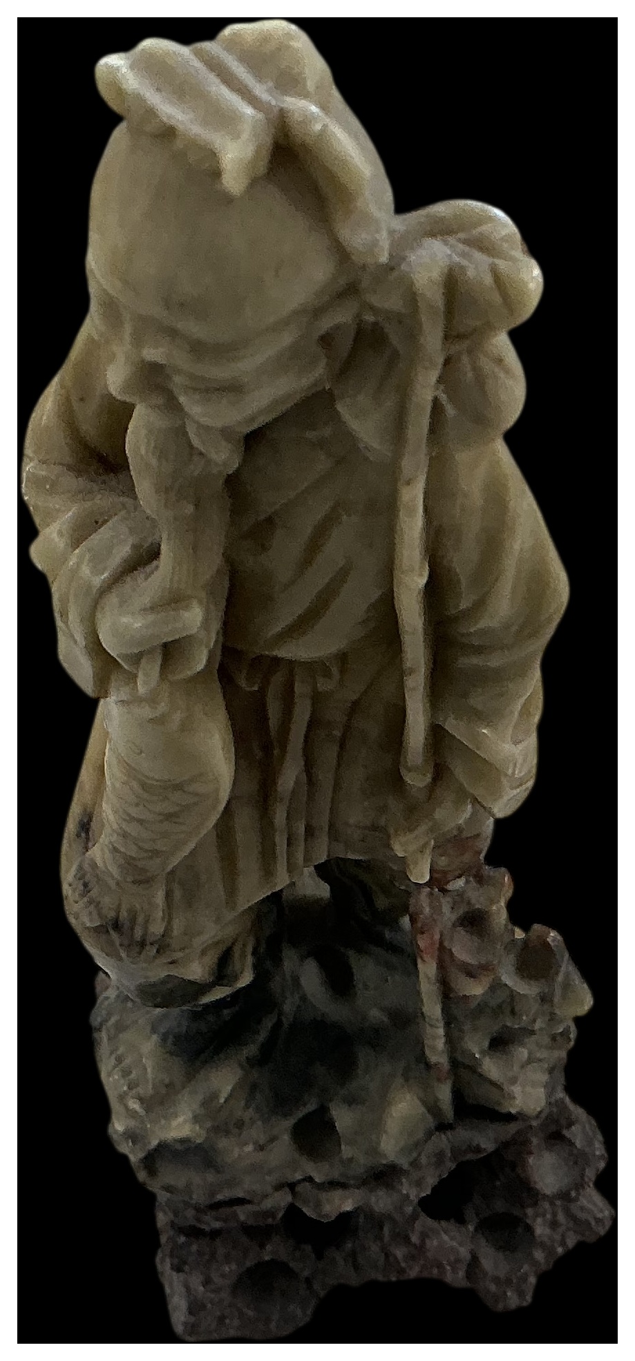 Chinese Carved Soapstone Figure of a Fisherman