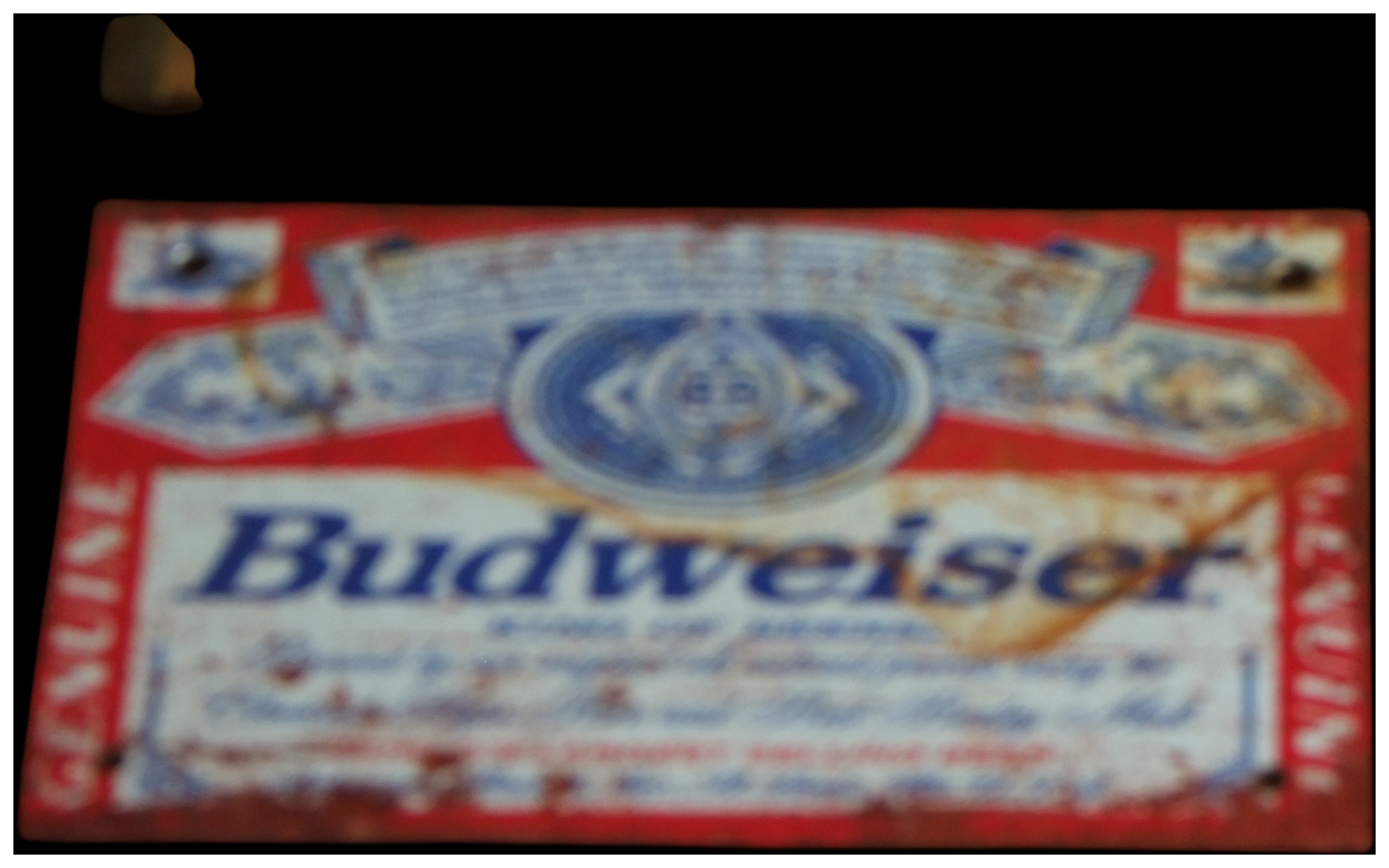 Vintage Budweiser Beer Tin Lithograph Advertising Sign