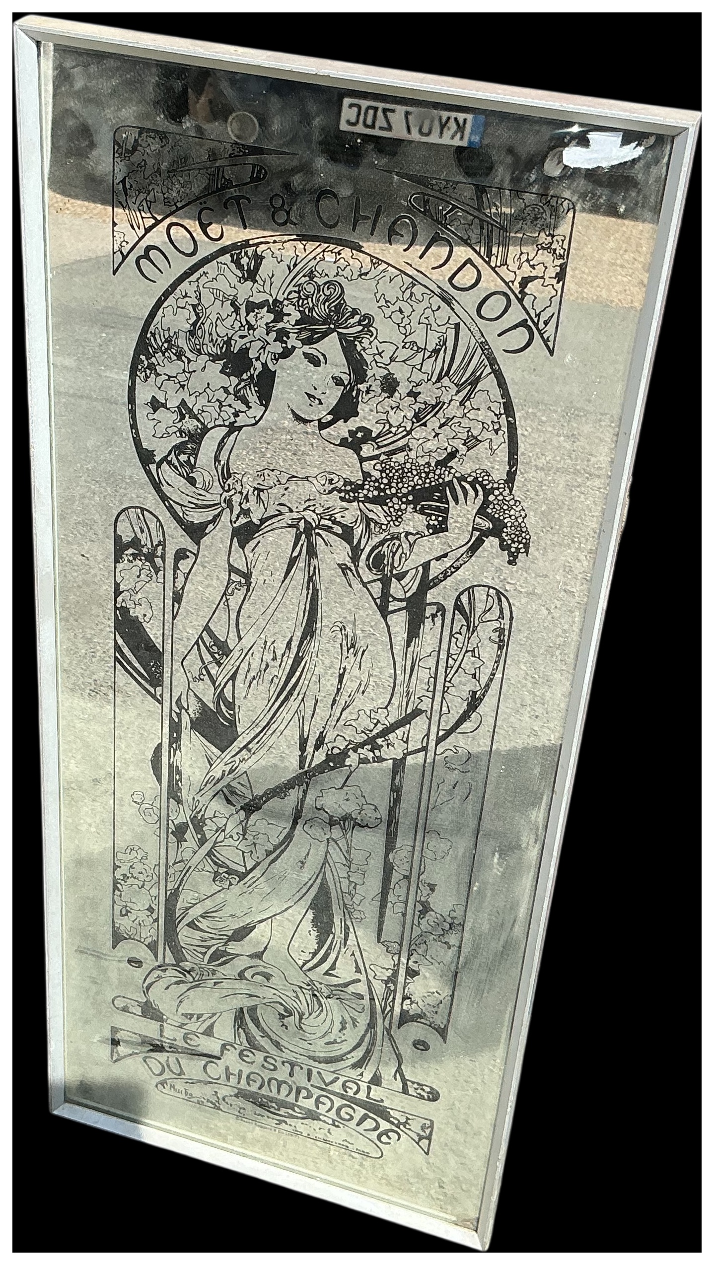 A Moët & Chandon Le Festival Du Champagne Advertising Mirror after Alphonse Mucha