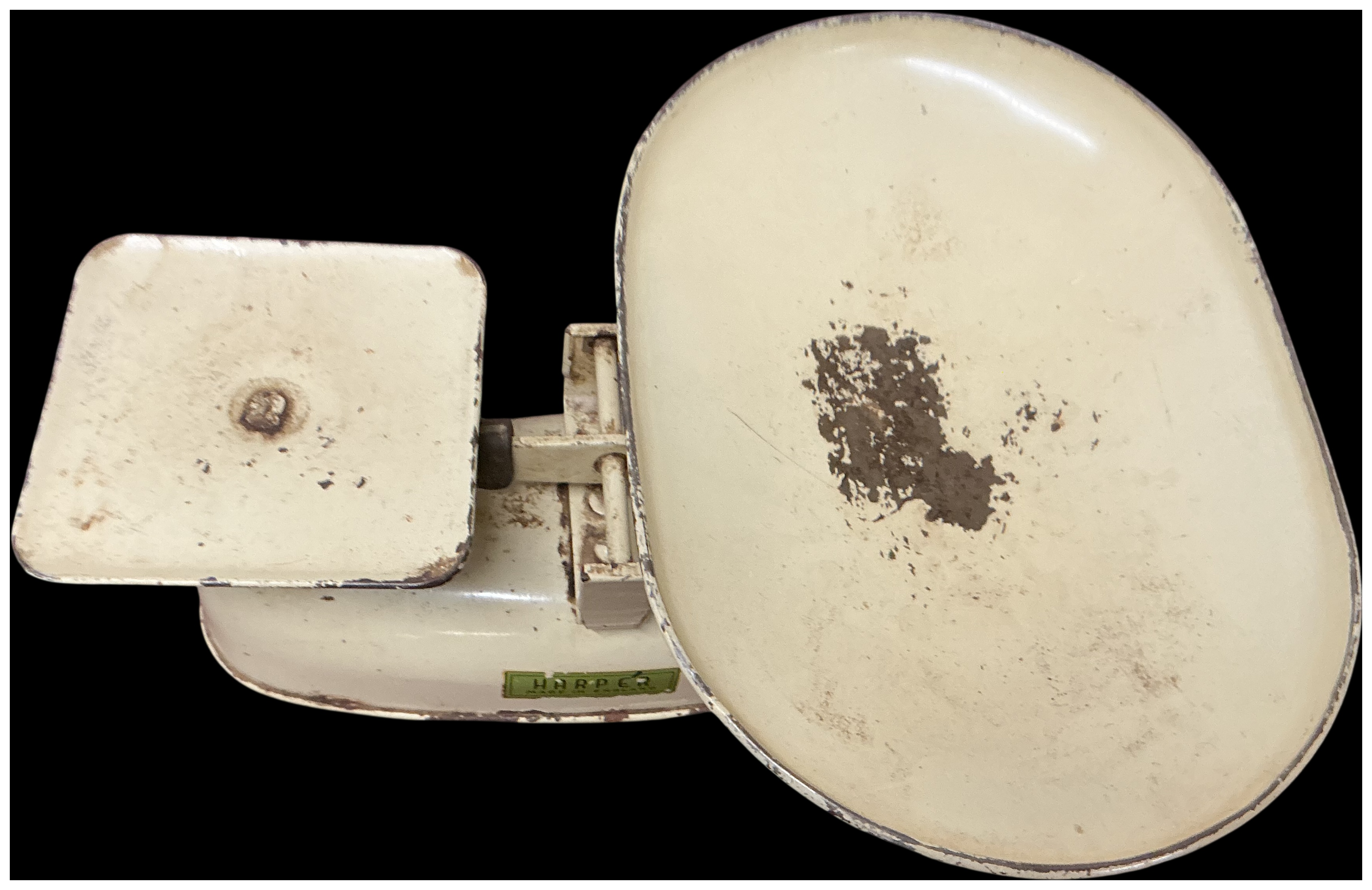 A Vintage Harper Cream Enamel Balance Kitchen Scale
