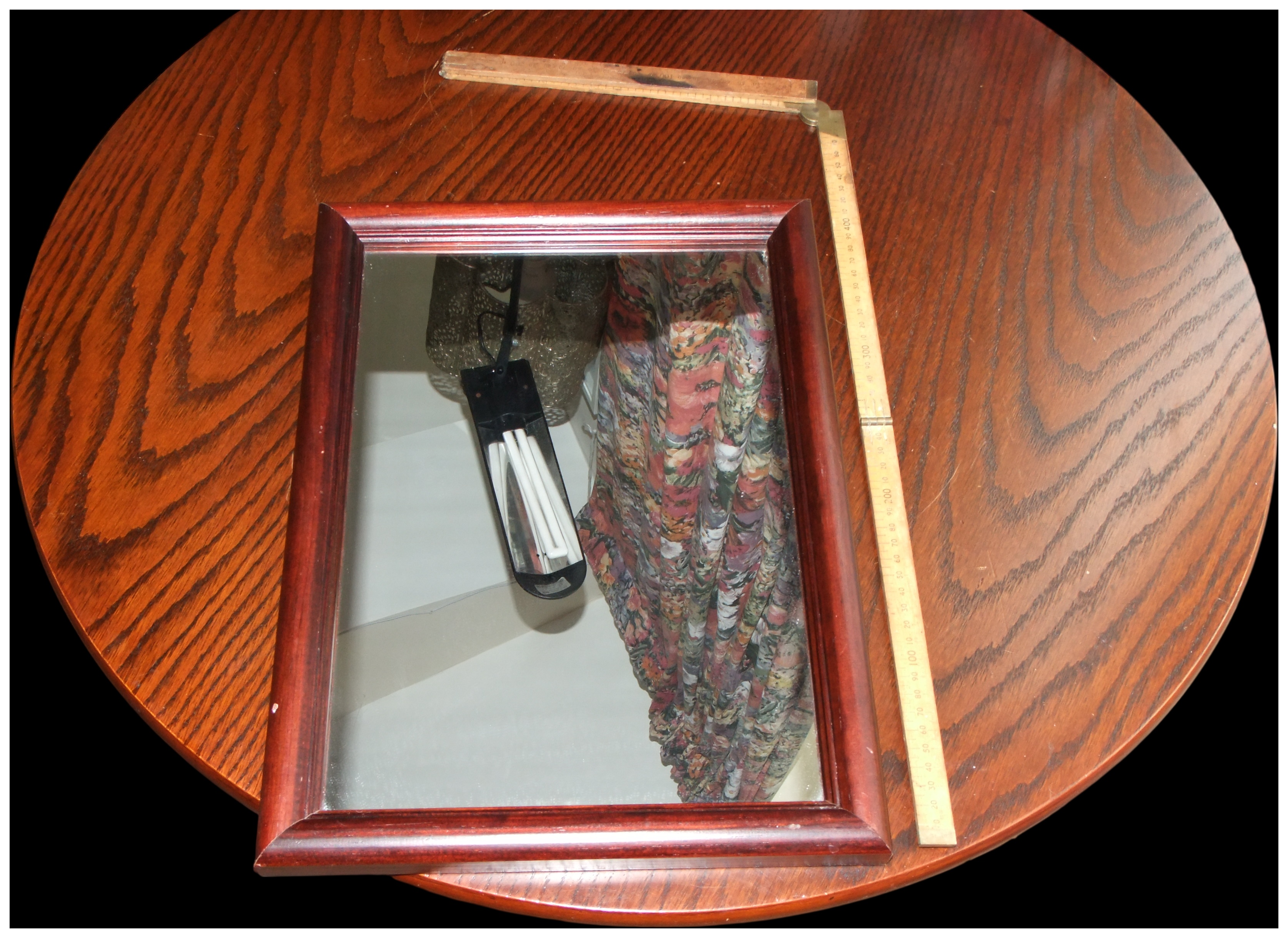 Late 20th Century Mahogany-Stained Hardwood Rectangular Wall Mirror