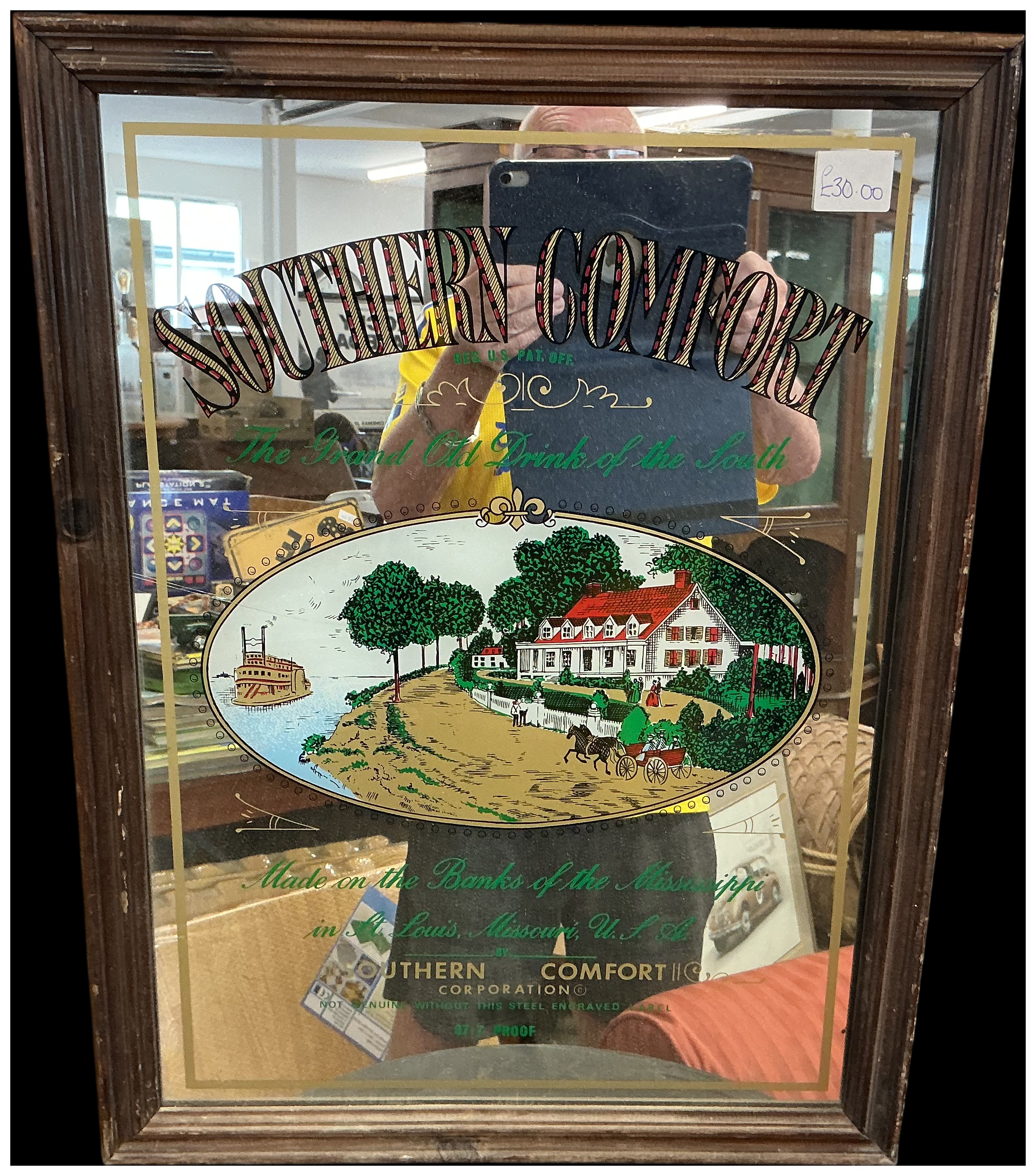 Vintage Southern Comfort Advertising Pub Mirror