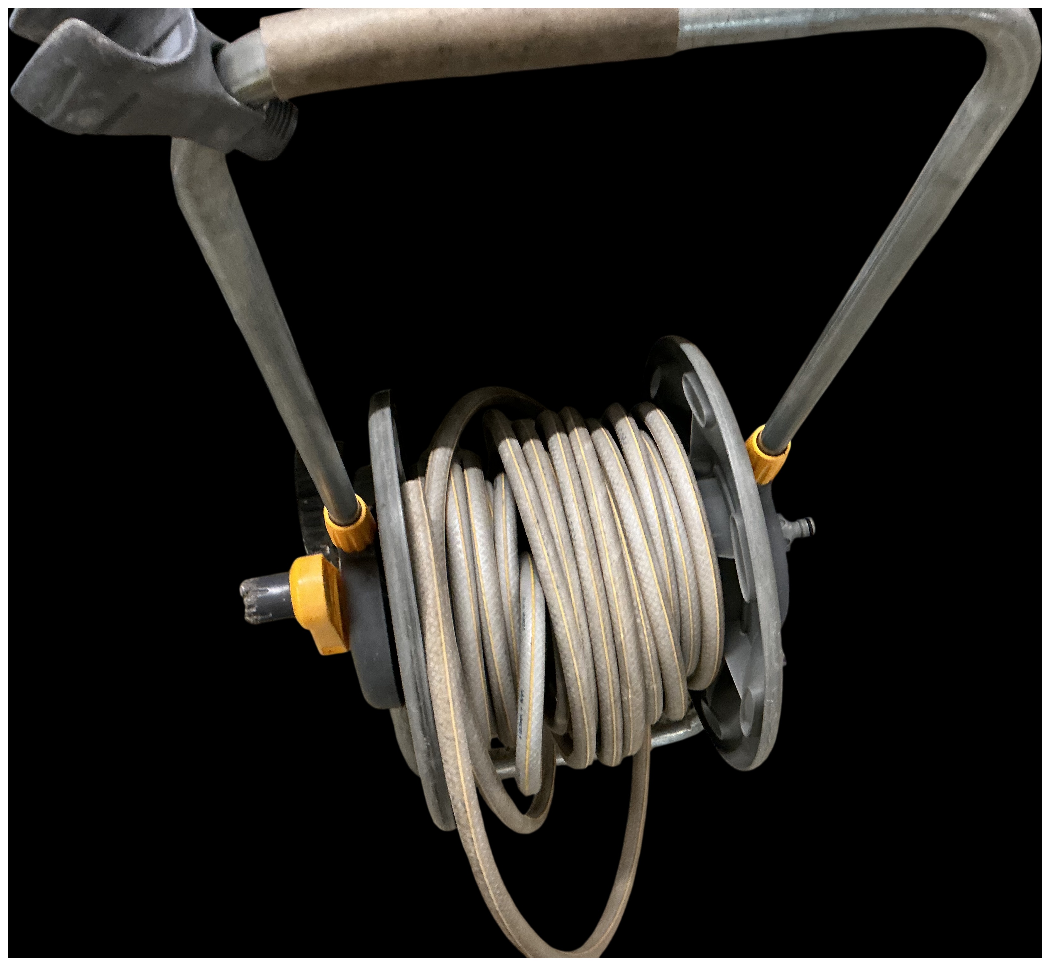 A Mobile Garden Hose Reel Cart with Hose