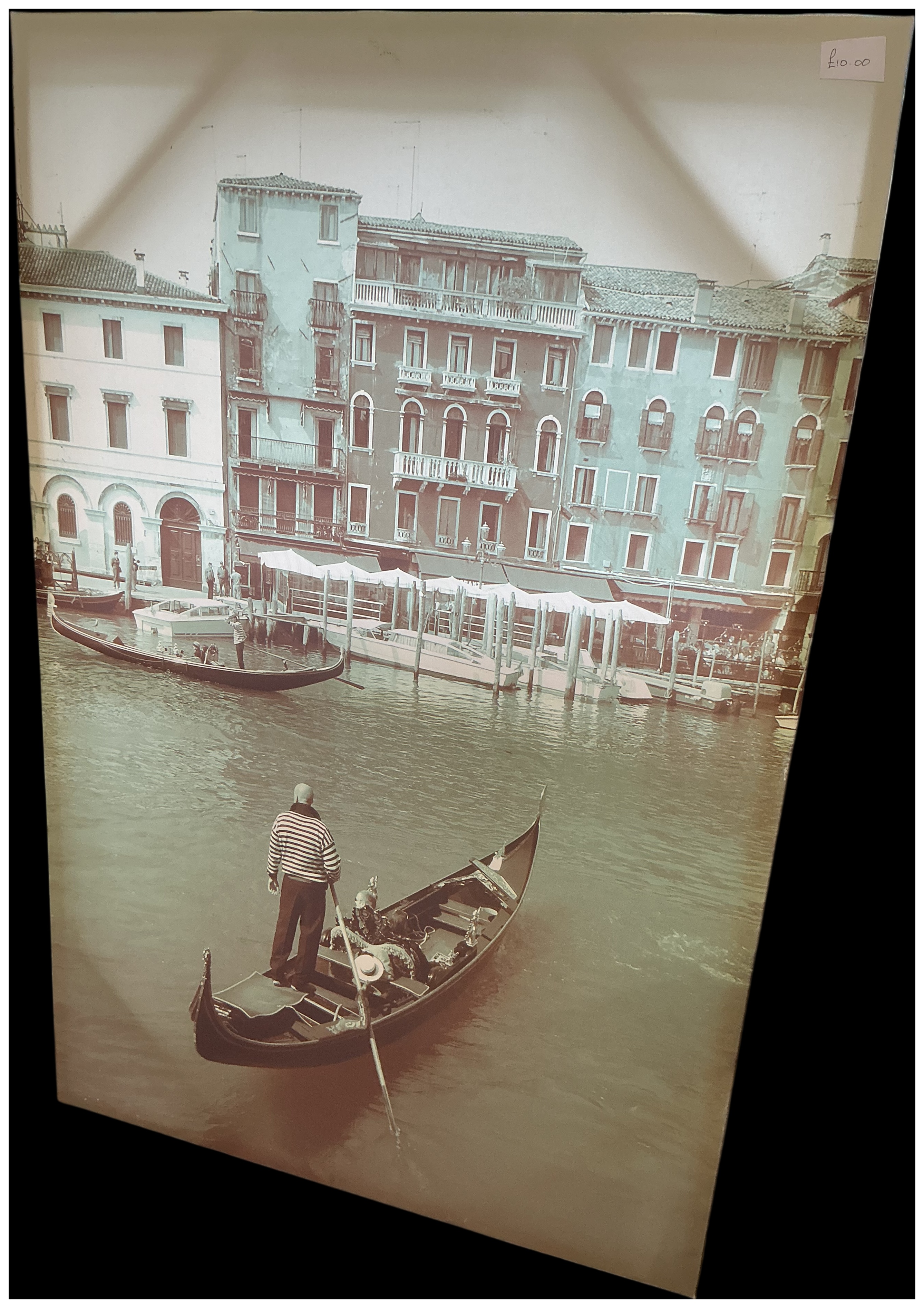 A Large-Scale Decorative Print on Canvas of a Venetian Canal Scene