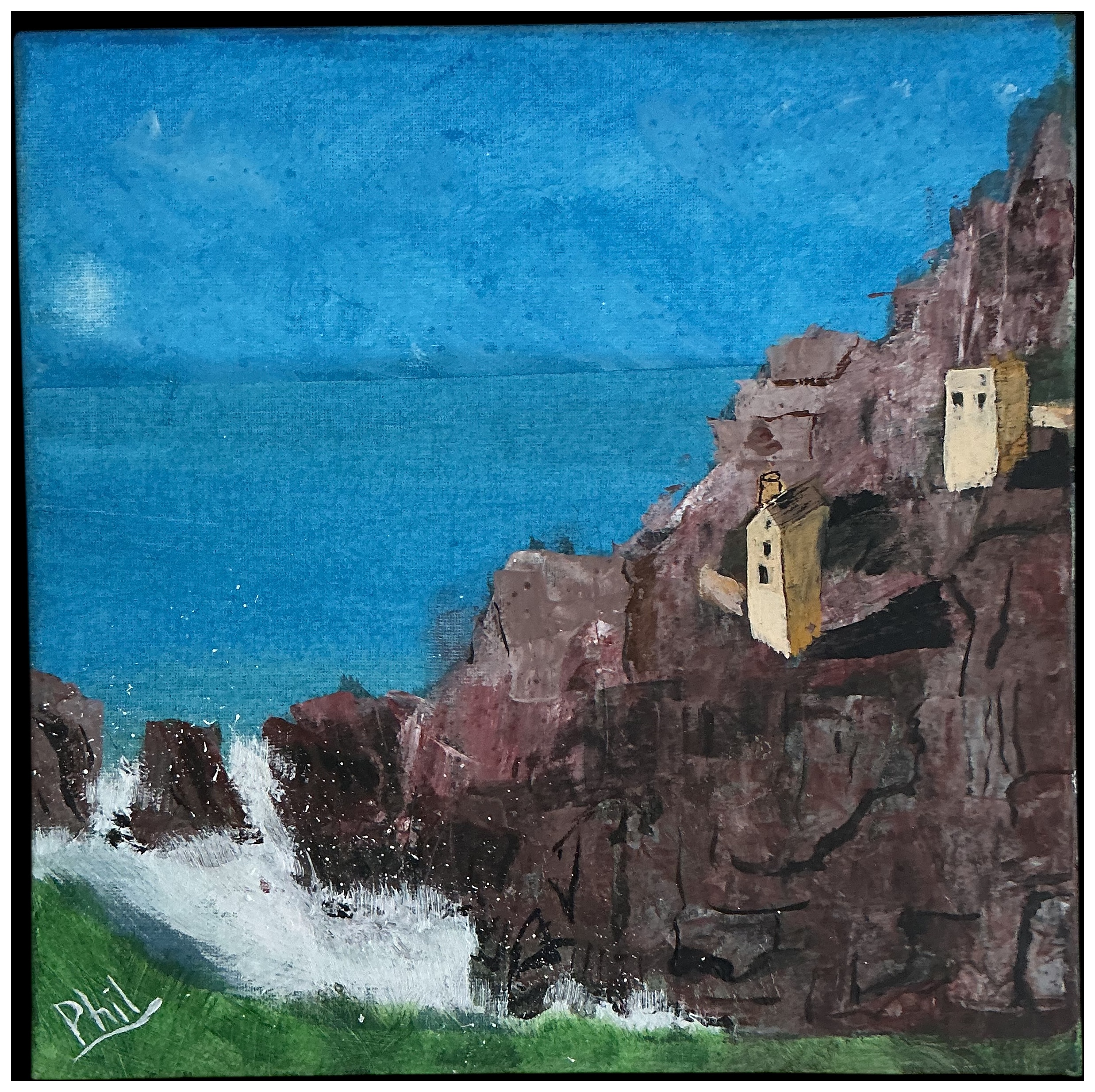 Phil (20th/21st Century), Coastal Landscape with Cottages