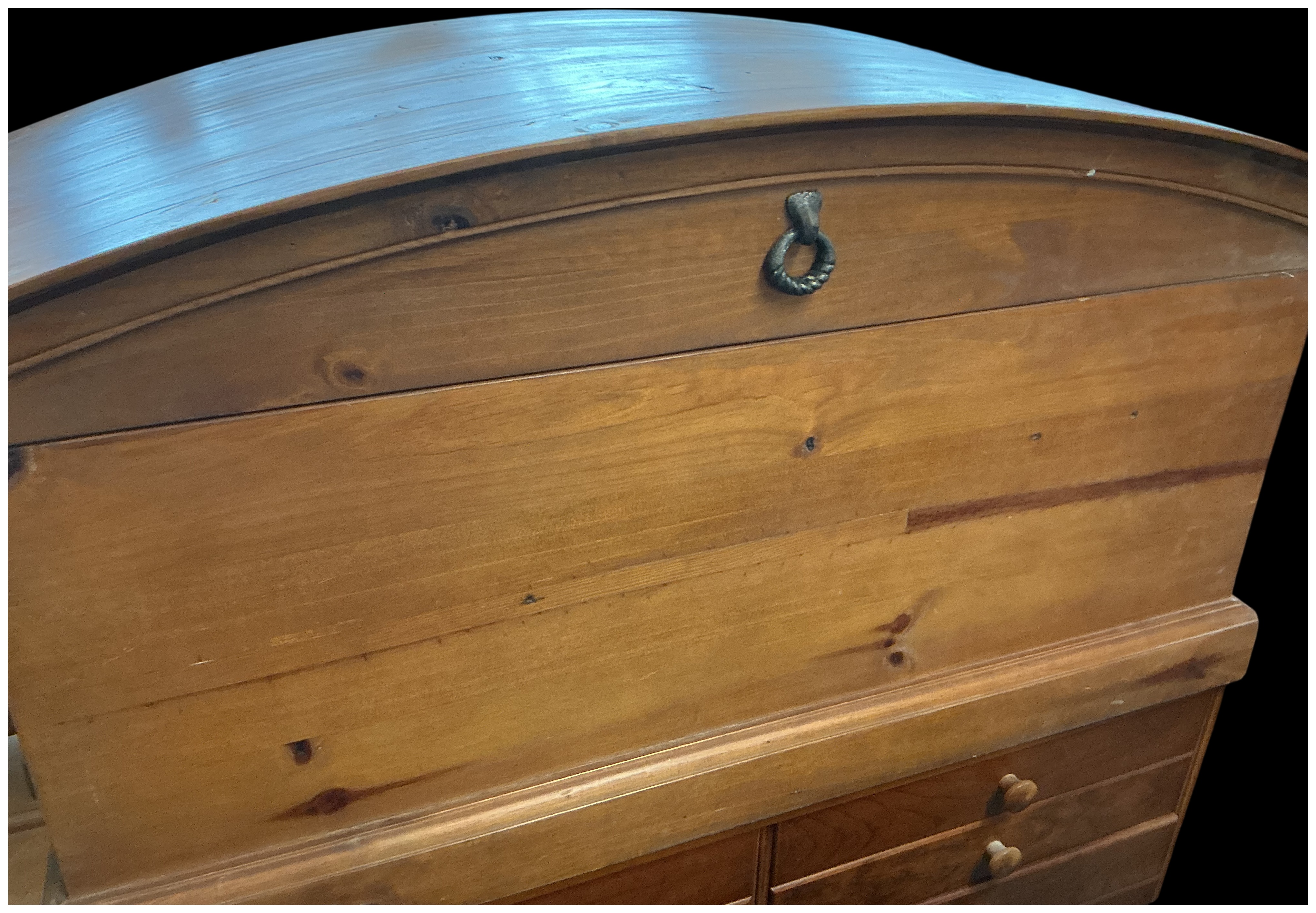 A Victorian Pine Barrel-Front Chest of Drawers