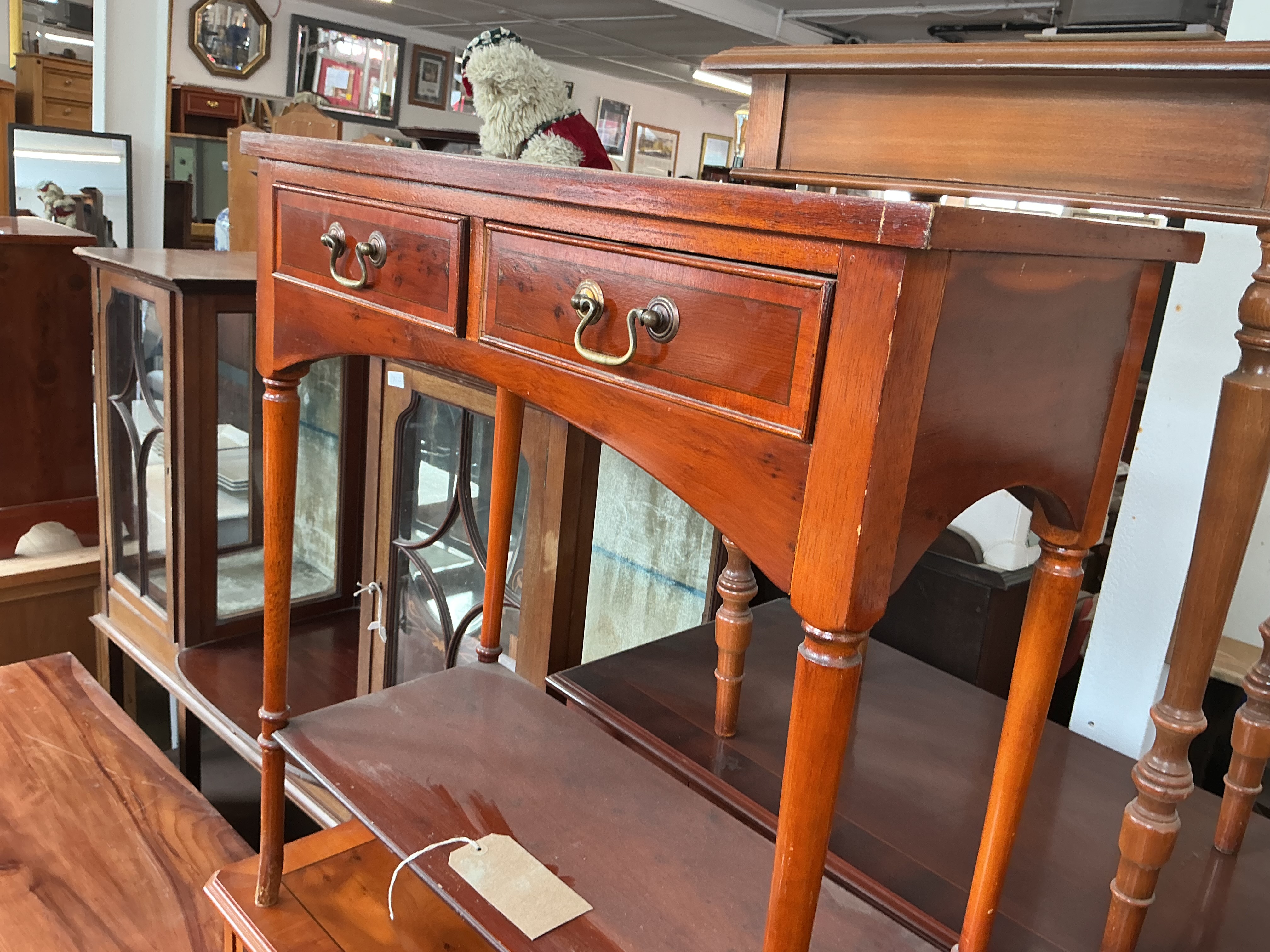 A George III Style Mahogany Two-Drawer Hall Table Attributed to Bradley