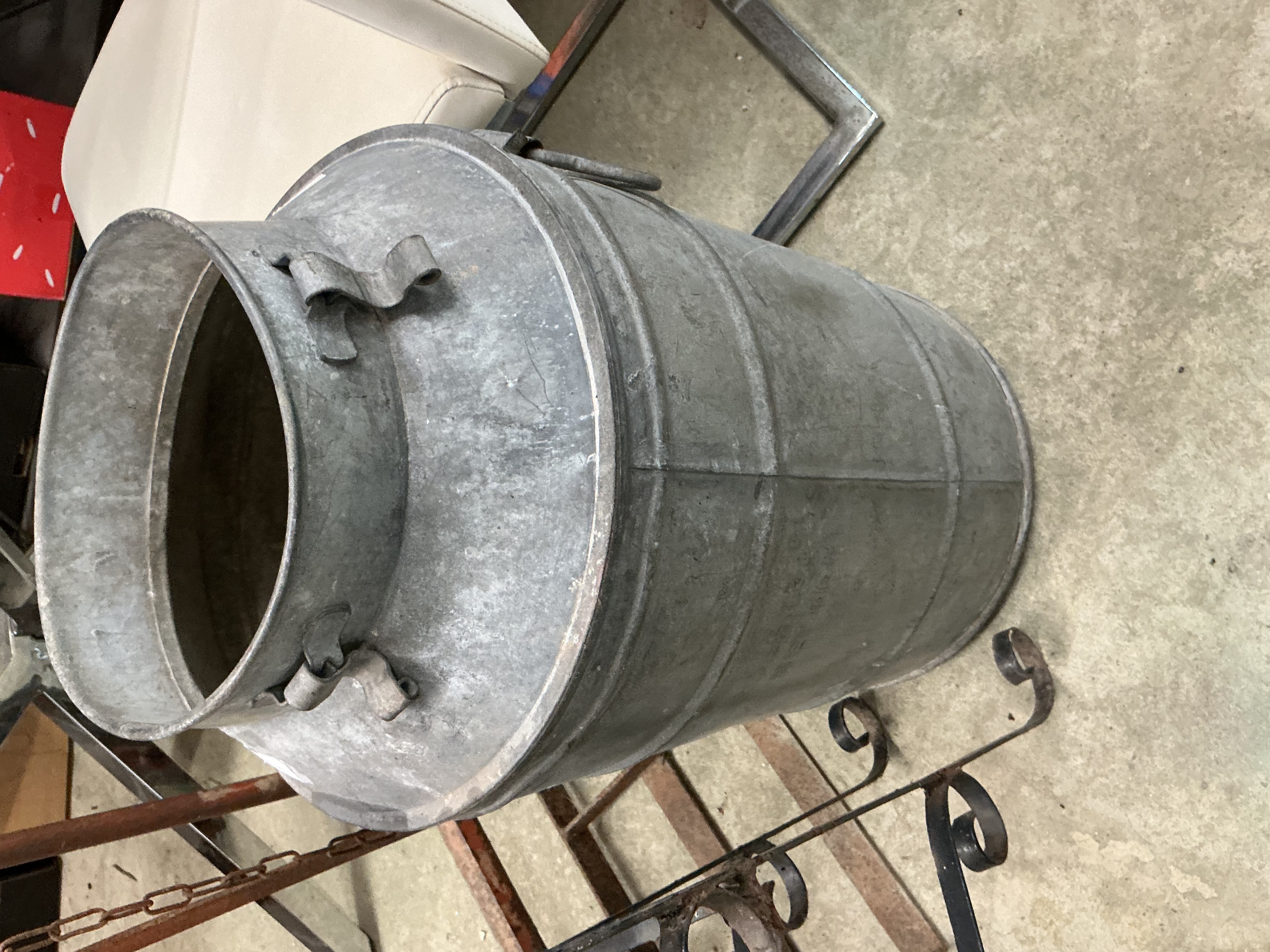Vintage Galvanised Metal Milk Churn