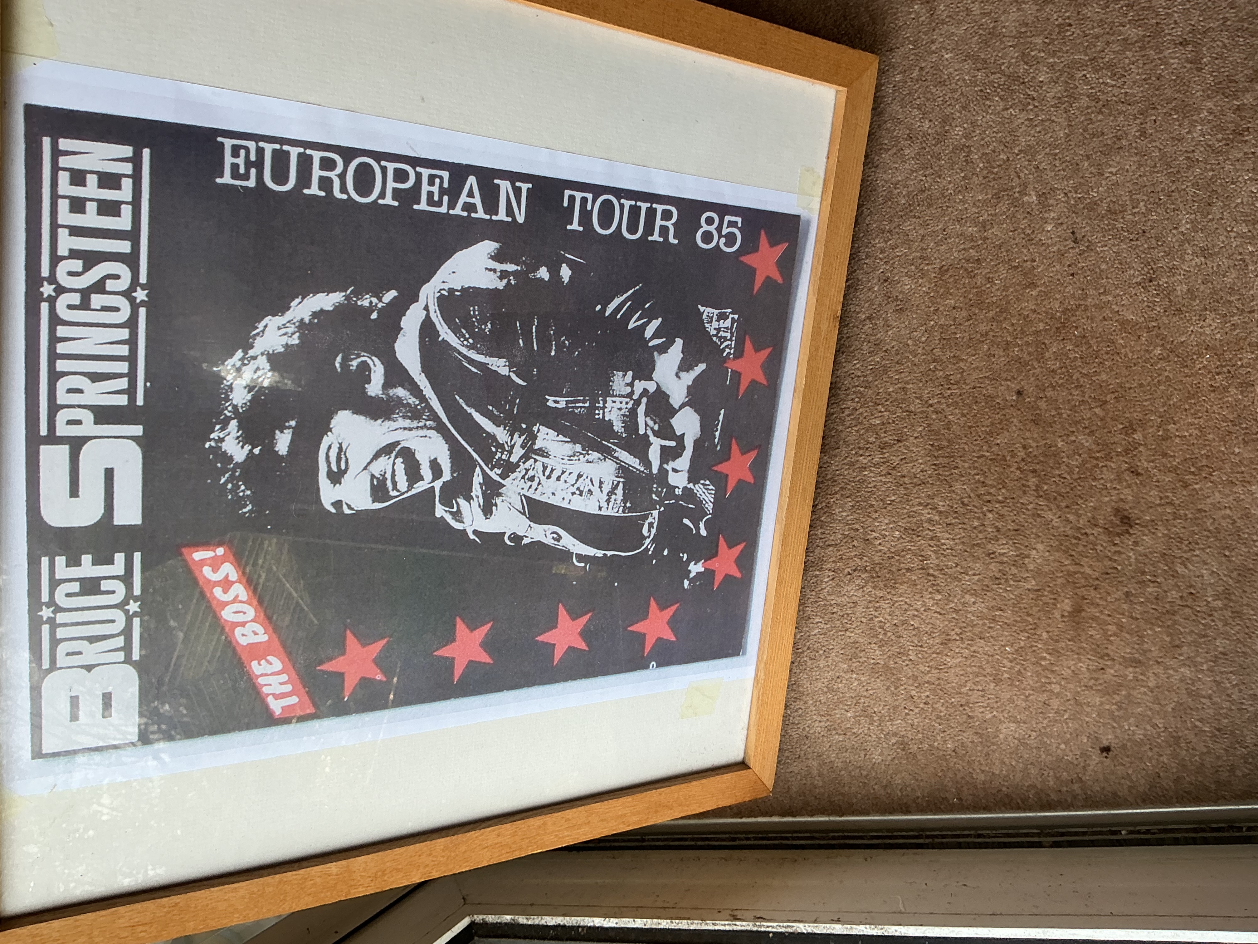 Framed Bruce Springsteen European Tour 1985 Promotional Poster