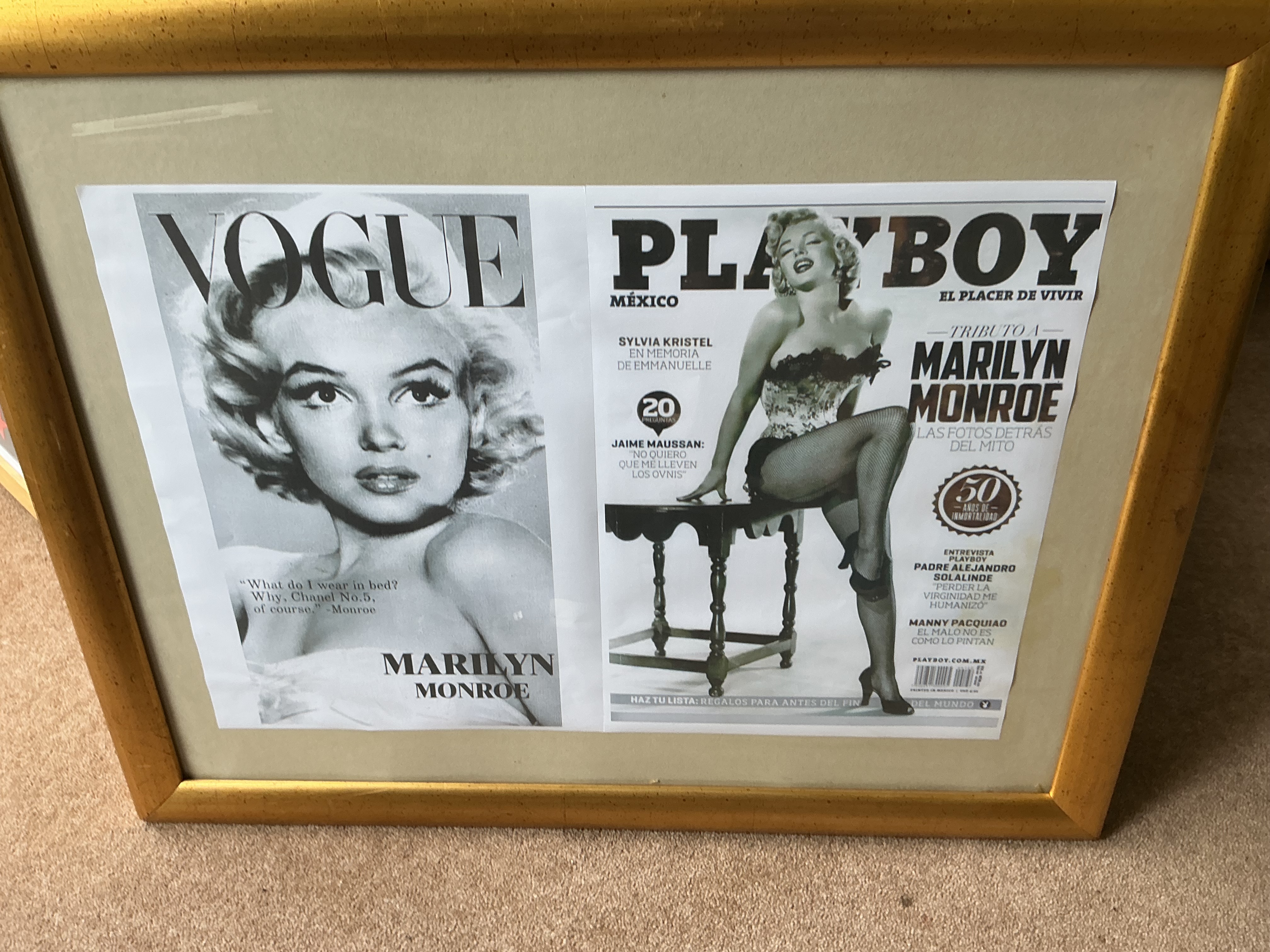 A Framed Marilyn Monroe Decorative Print Collage