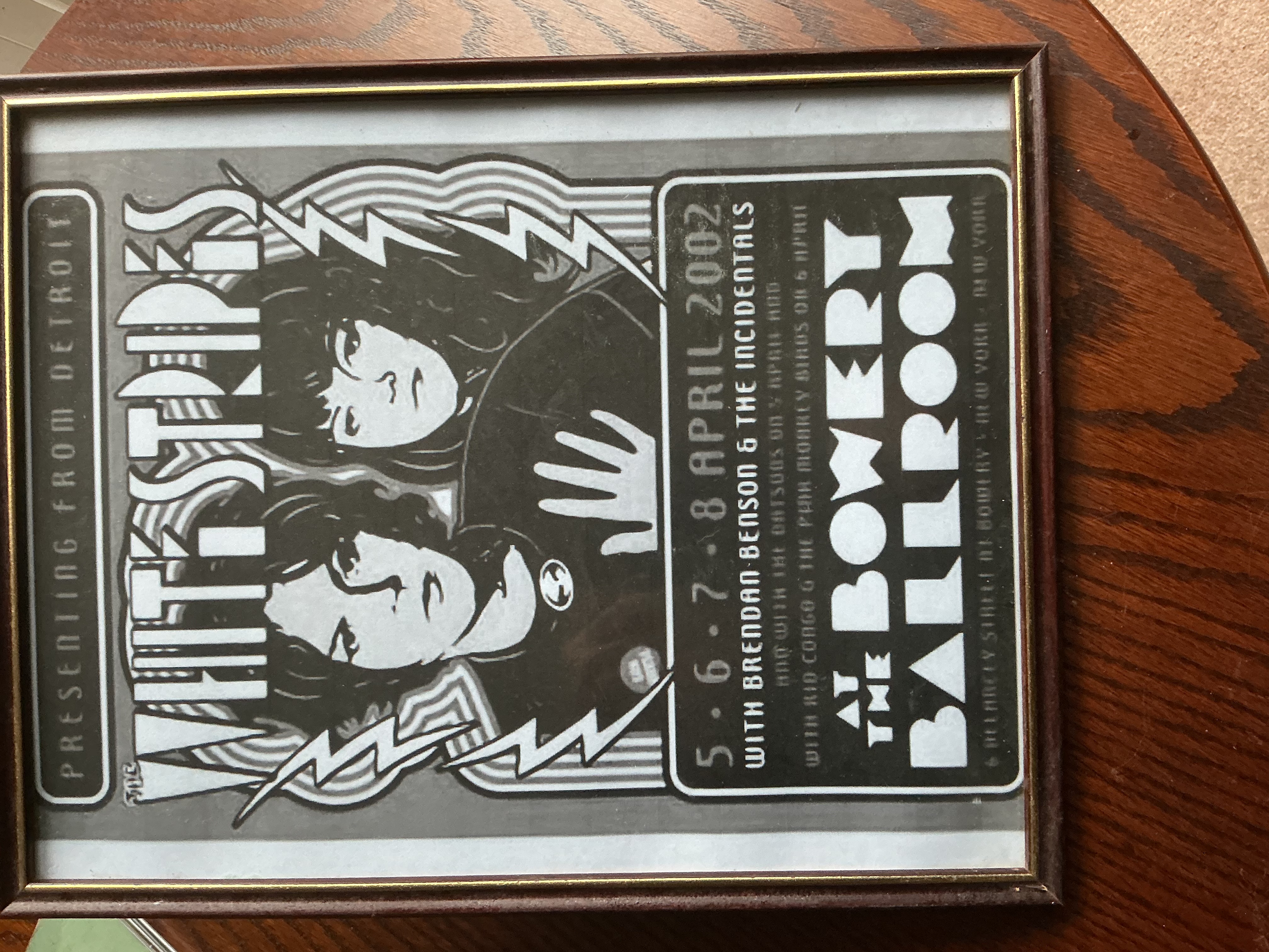 Framed The White Stripes Concert Poster, The Bowery Ballroom, April 2002
