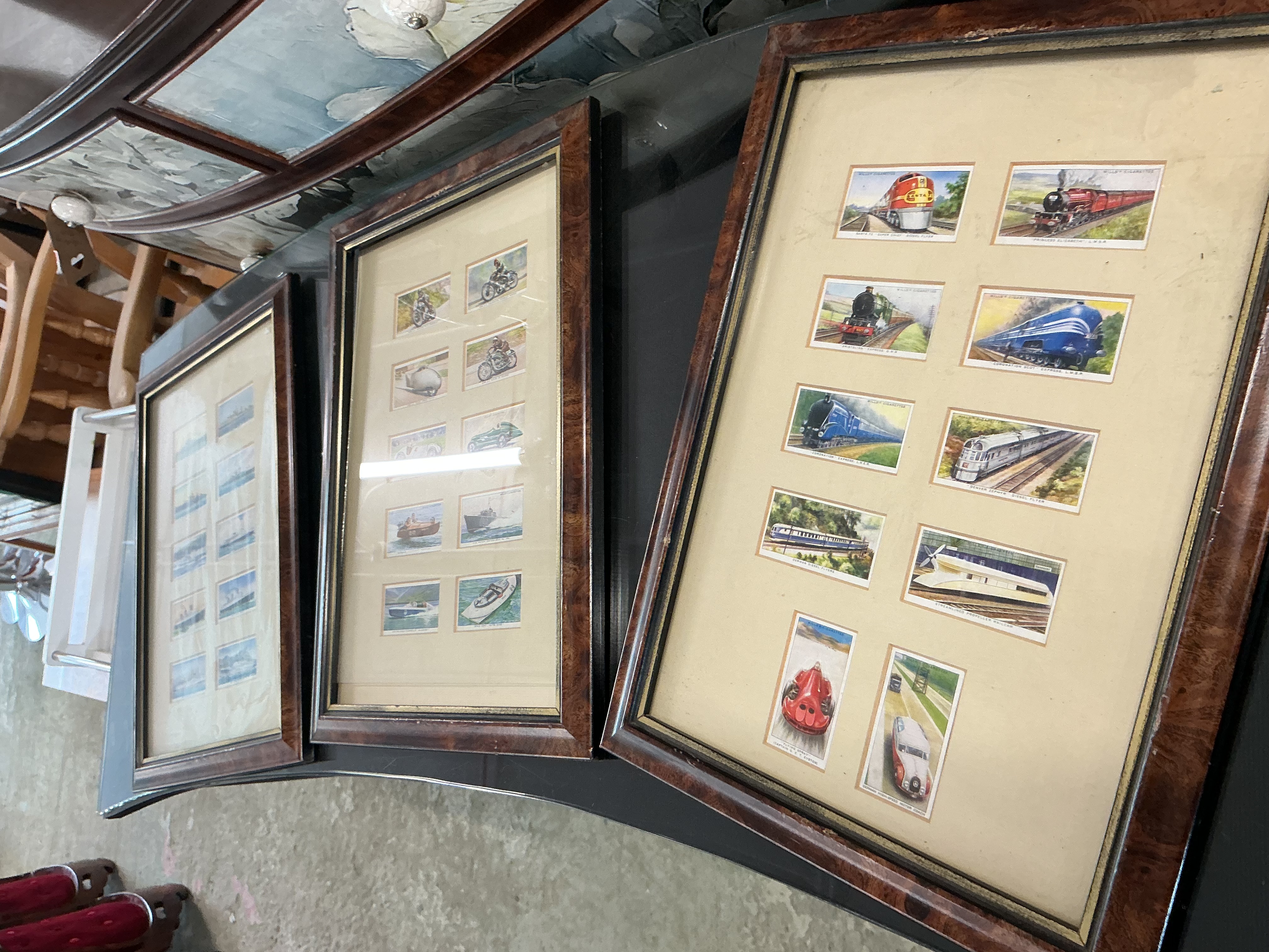 A Trio of Framed Collections of Vintage W.D. and H.O. Wills Cigarette Cards