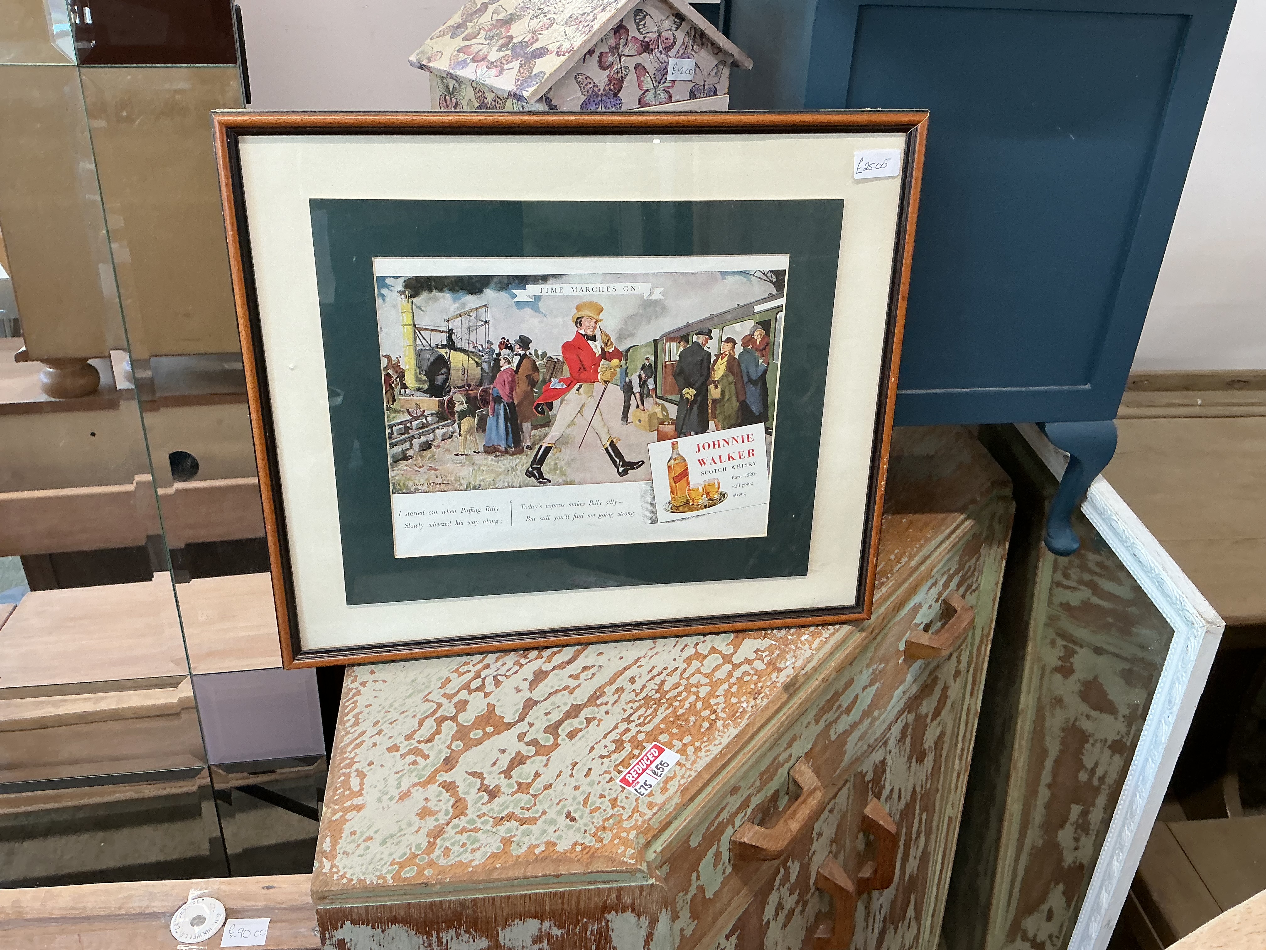 Framed Mid-20th Century Johnnie Walker Scotch Whisky Advertising Print by Leo Cheney