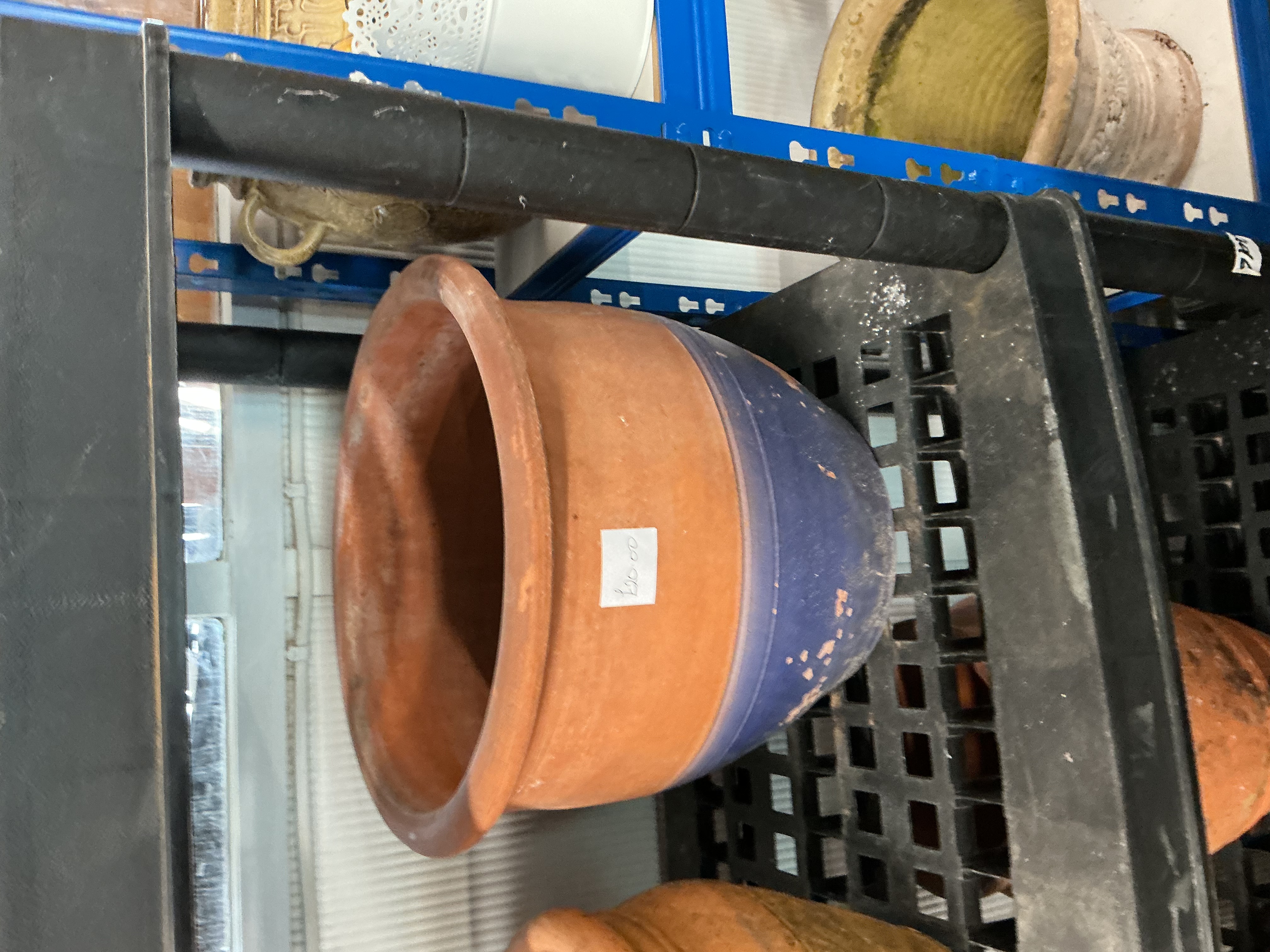 A Large Two-Tone Glazed Terracotta Garden Planter