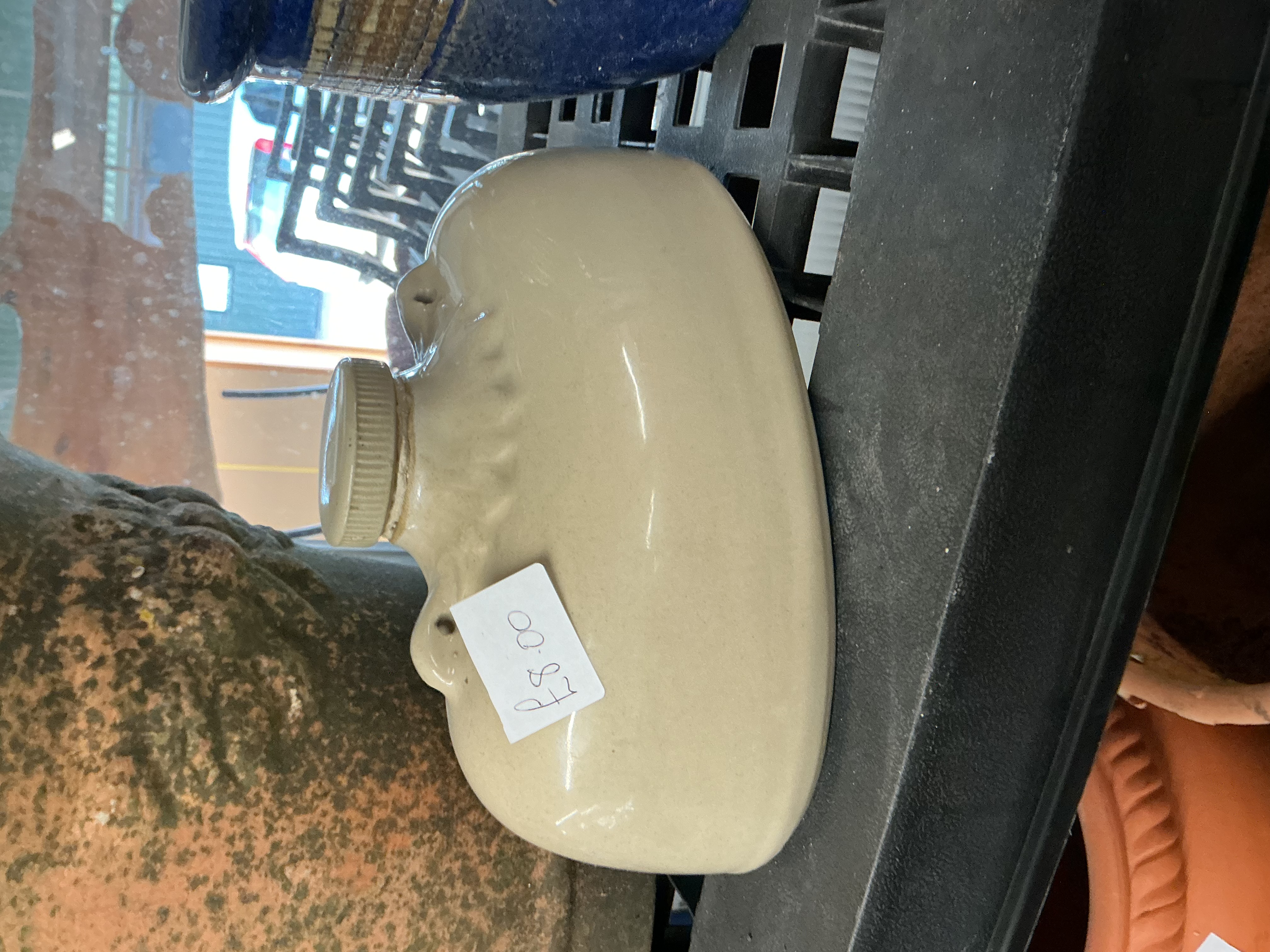 An attributed Bourne Denby stoneware hot water bottle
