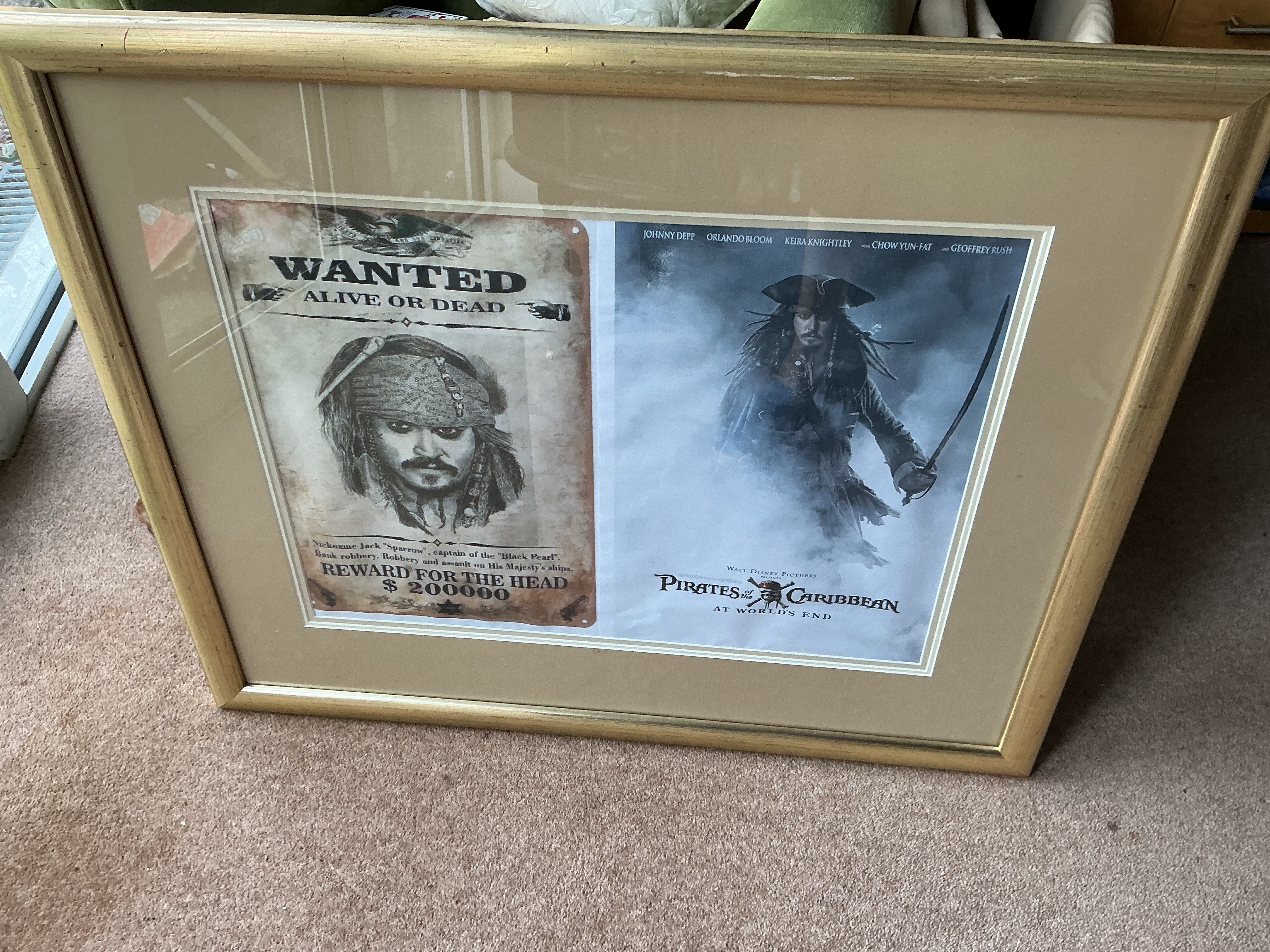 Framed Pirates of the Caribbean At Worlds End Film Memorabilia Display