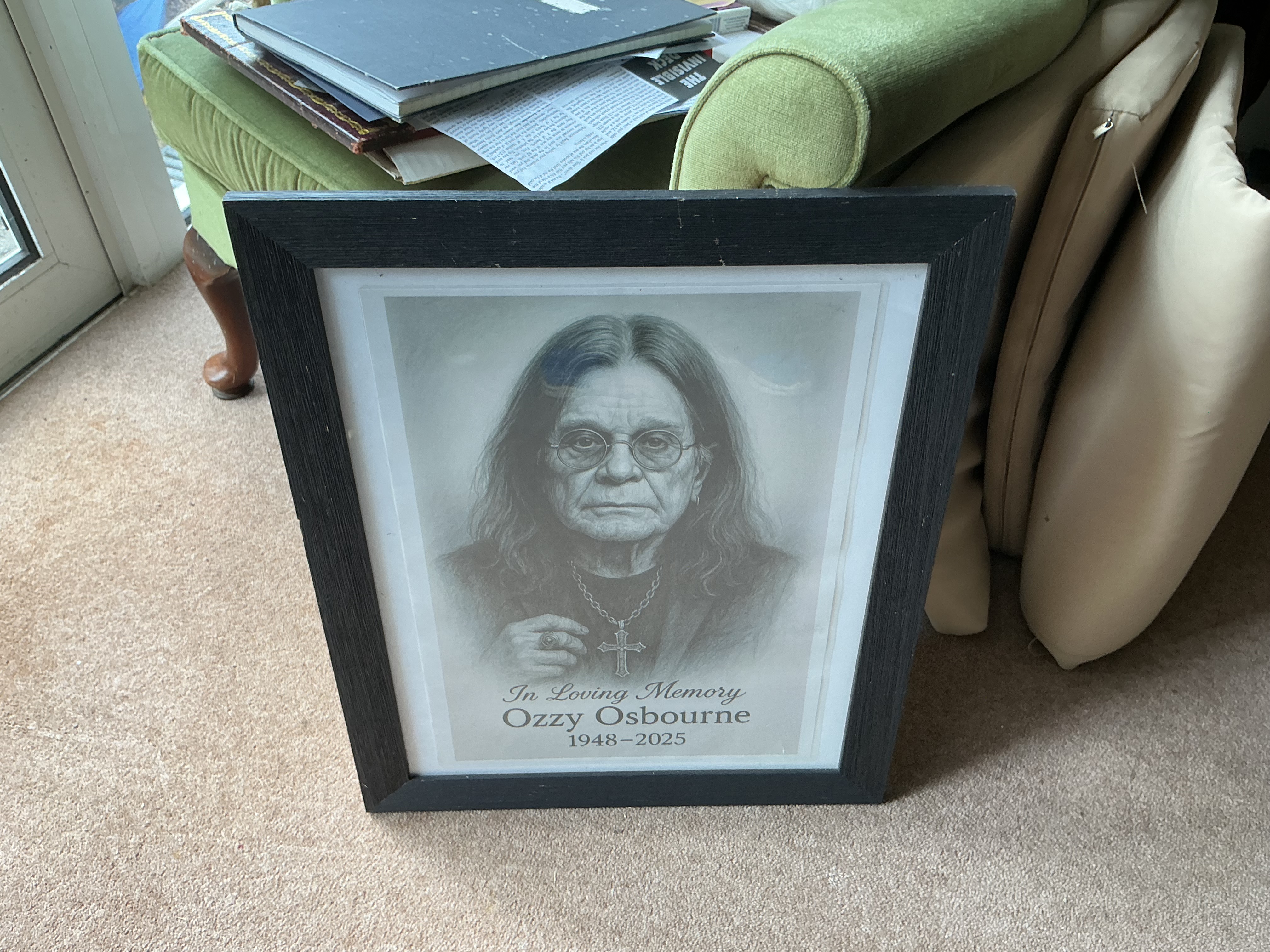 Framed Commemorative Speculative Portrait Print of Ozzy Osbourne