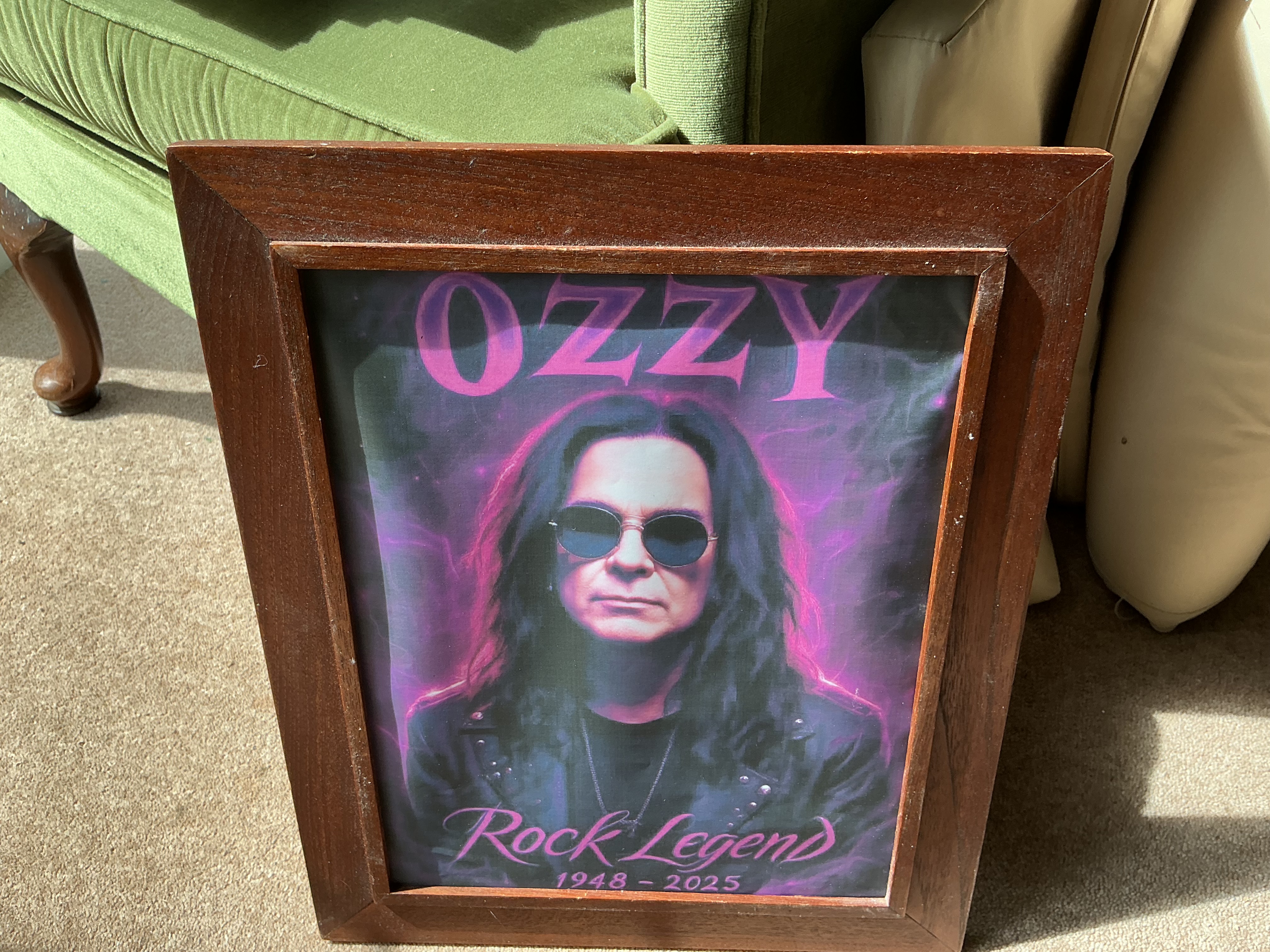 Framed Contemporary Ozzy Osbourne Rock Legend Portrait Print