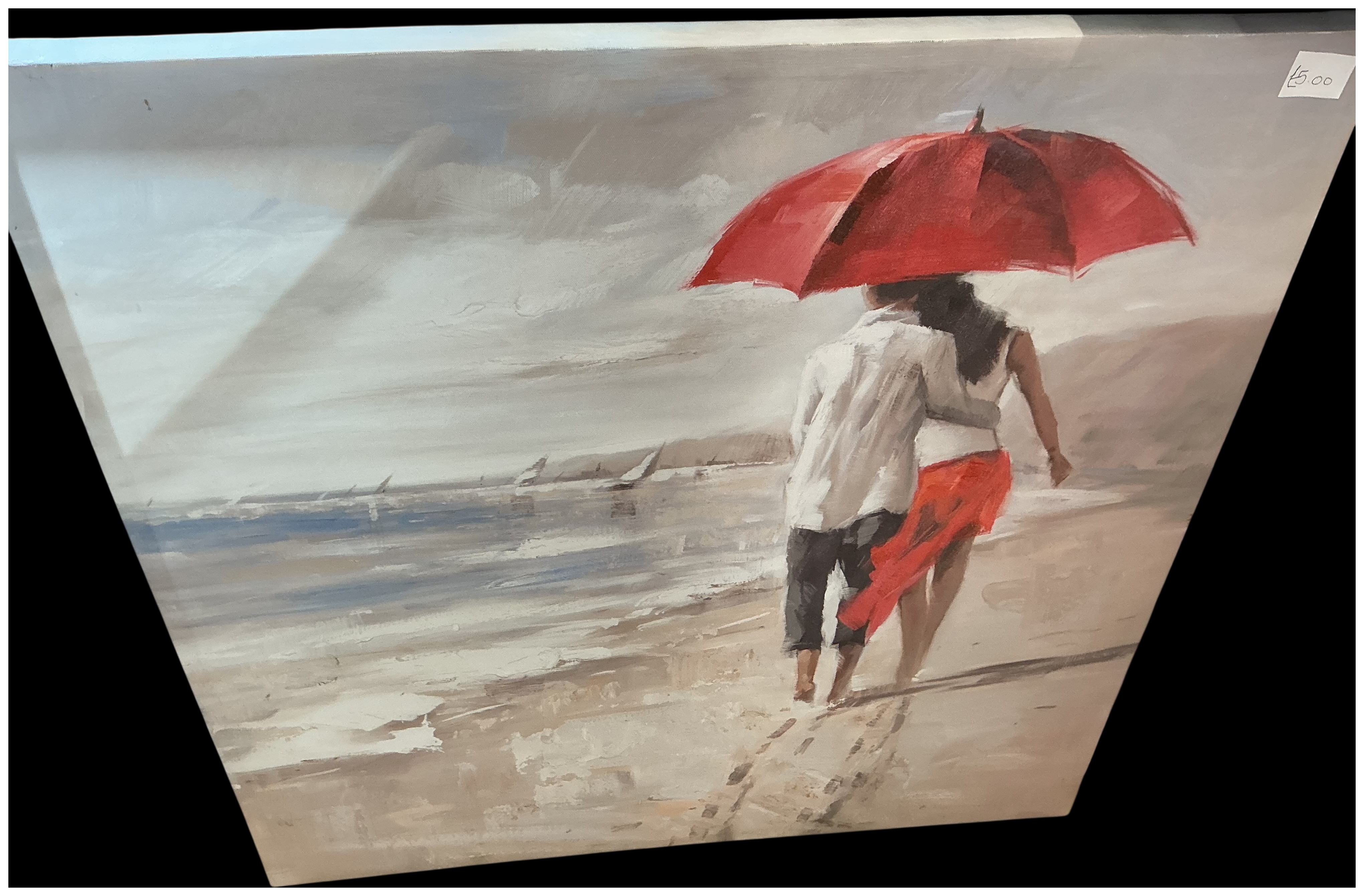 An Impressionistic Beach Scene in the Style of Richard Macneil