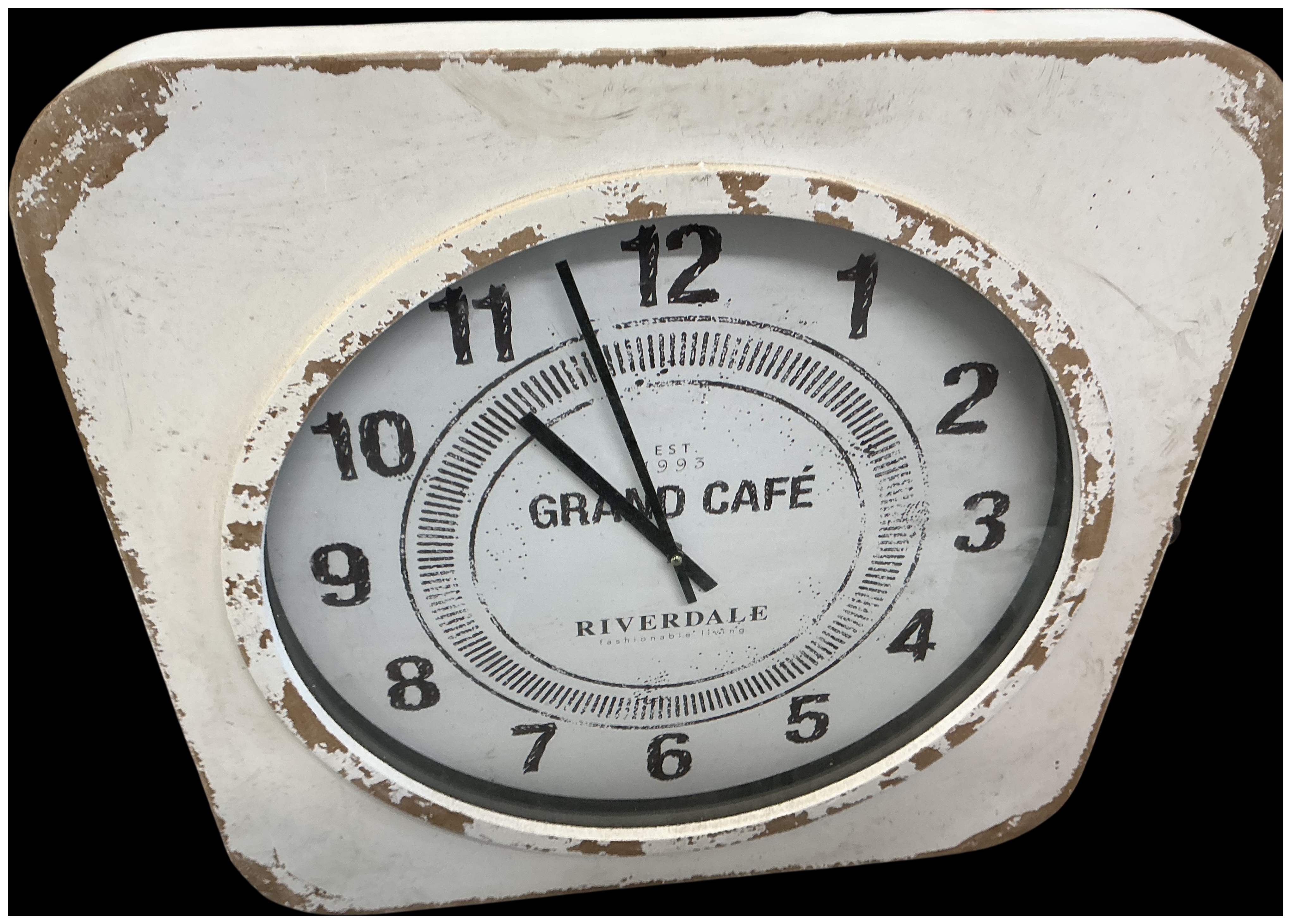 No reserve. A Riverdale Grand Café Distressed Square Wall Clock