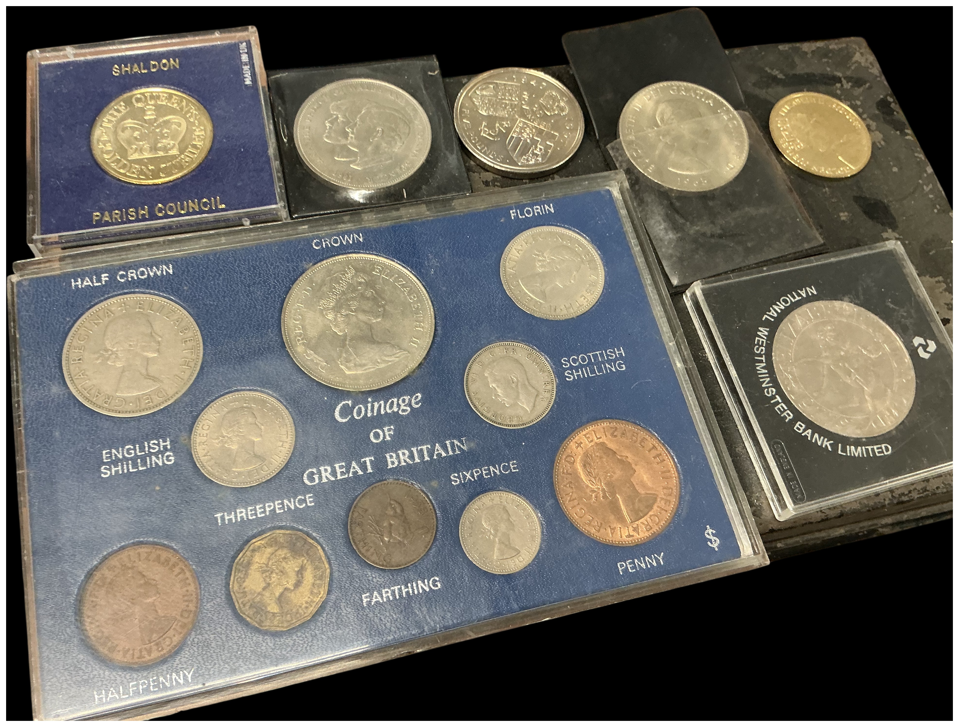 No reserve. Collection of UK Commemorative and Pre-decimal Coins and Medals