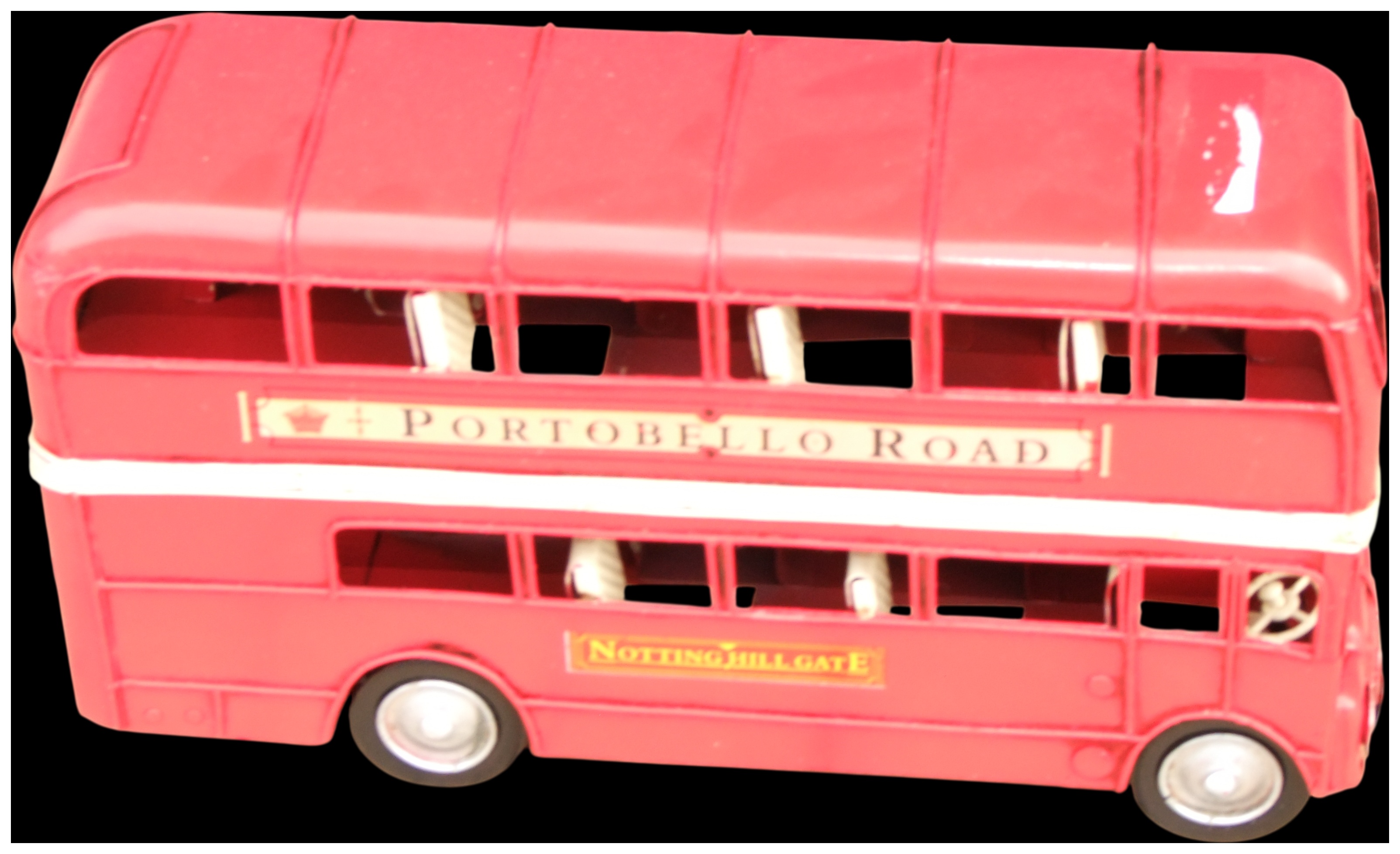No reserve. Vintage Red Plastic Double-Decker London Bus