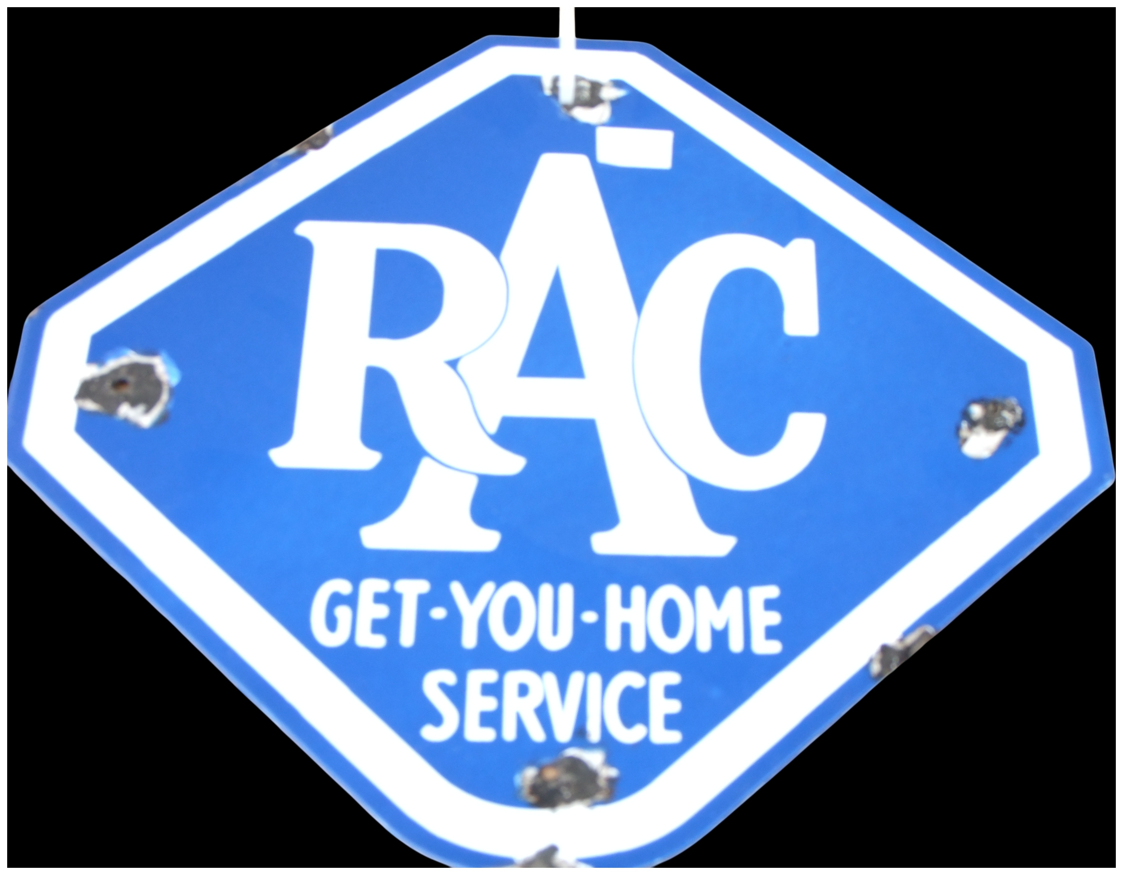 No reserve. Vintage RAC Get-You-Home Service Roadside Sign