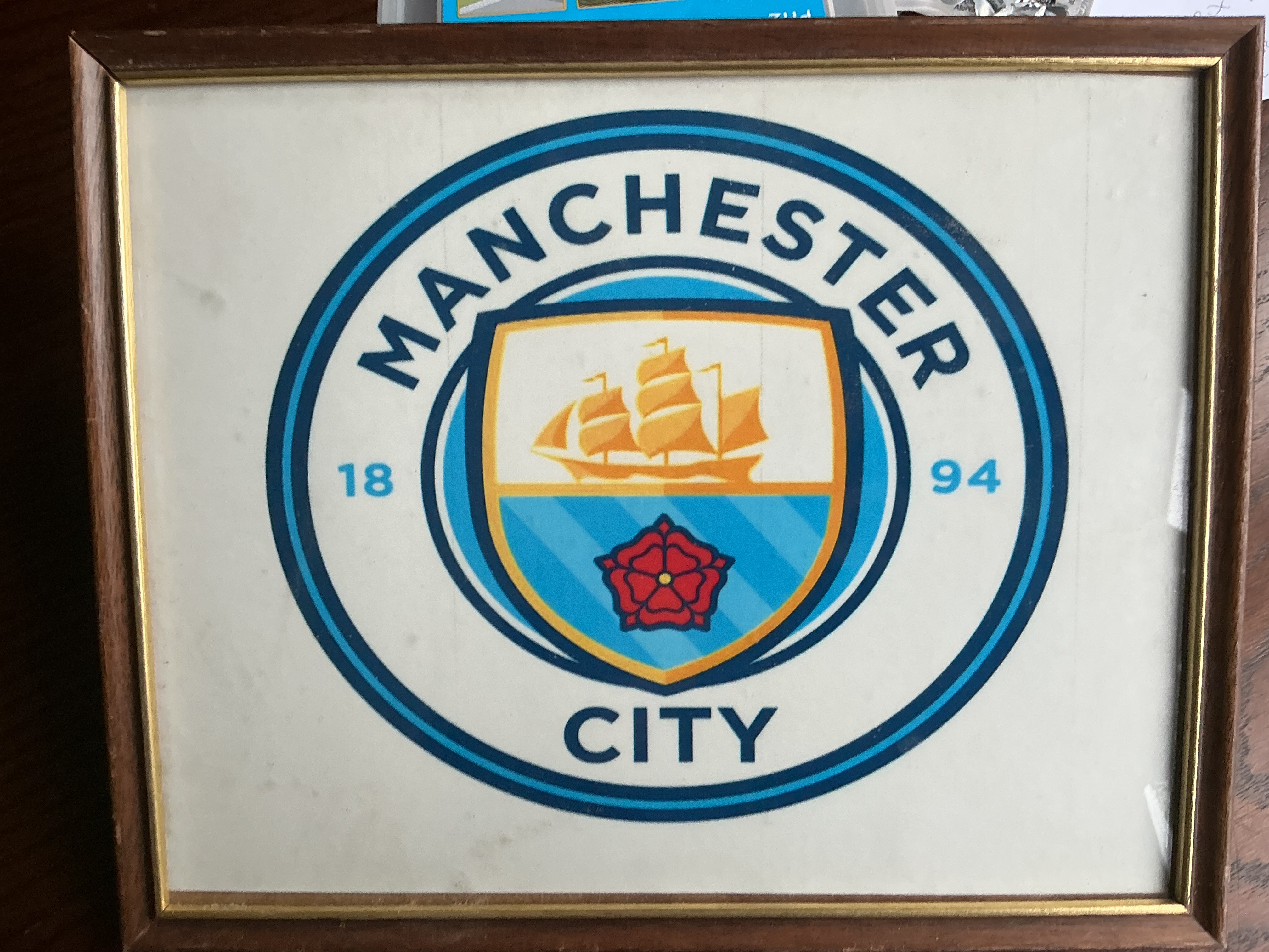 Framed Manchester City Football Club Crest Print
