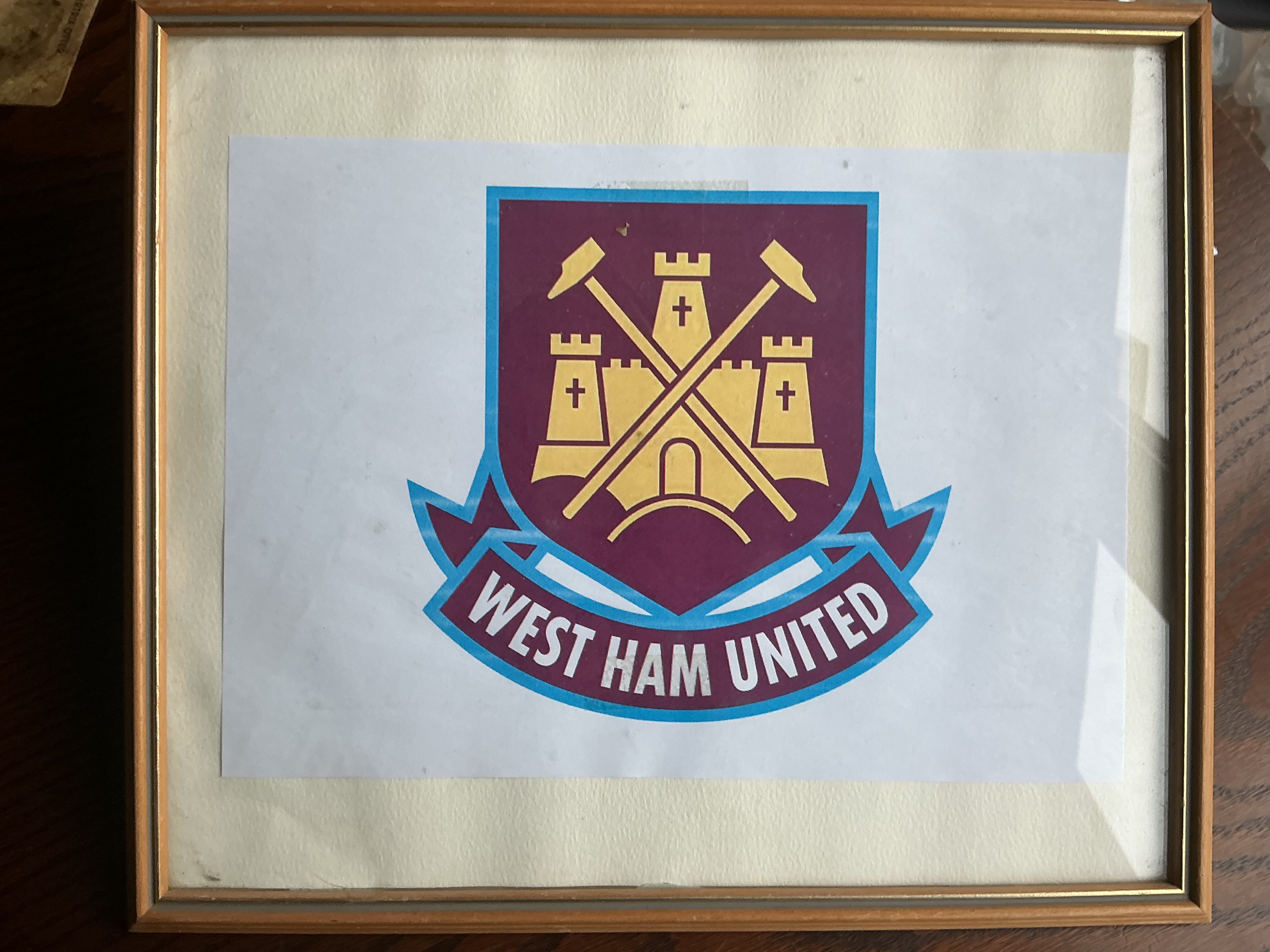 Framed West Ham United Football Club Crest Print