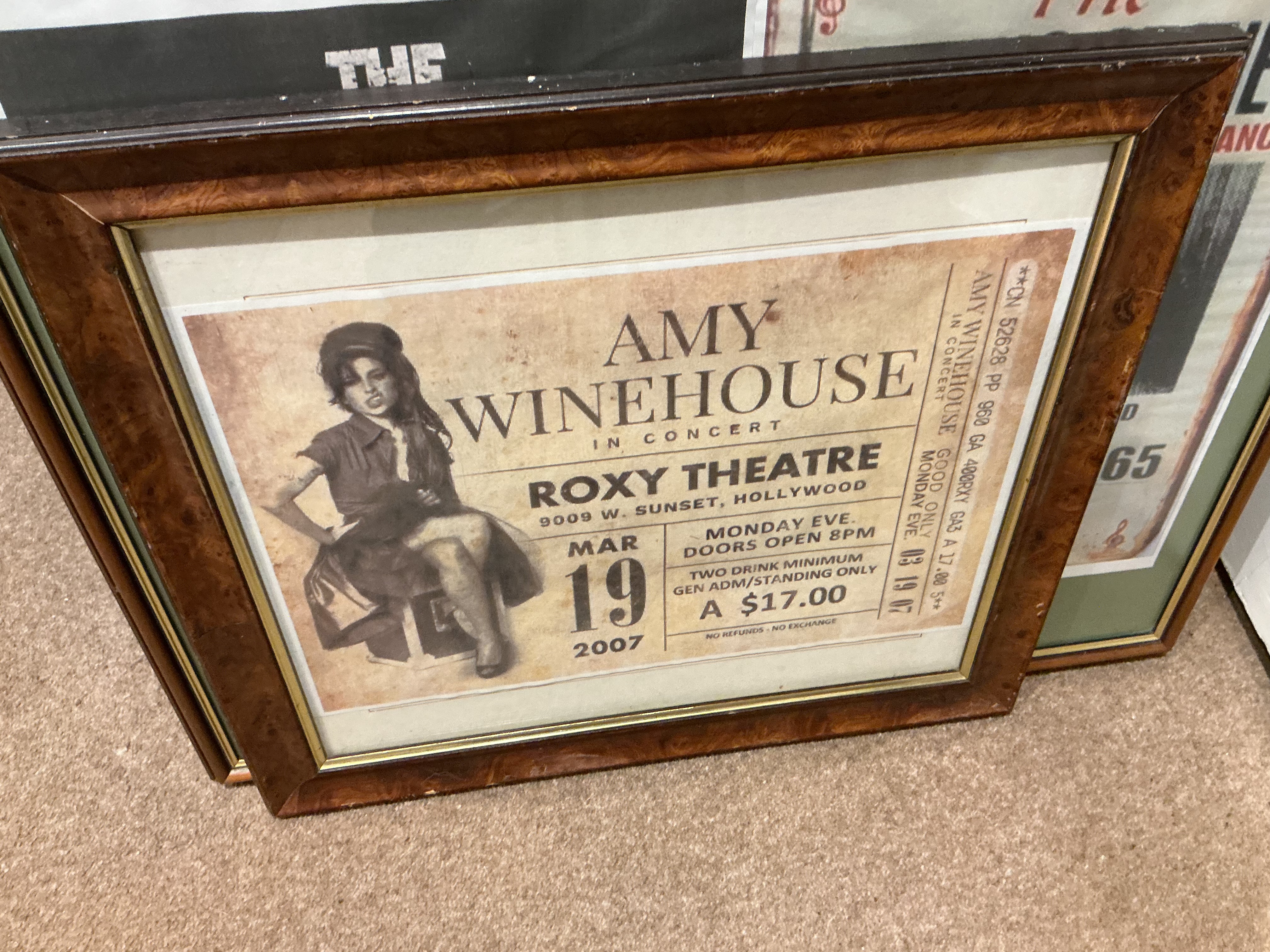 Framed Amy Winehouse Roxy Theatre 2007 Concert Tribute Print