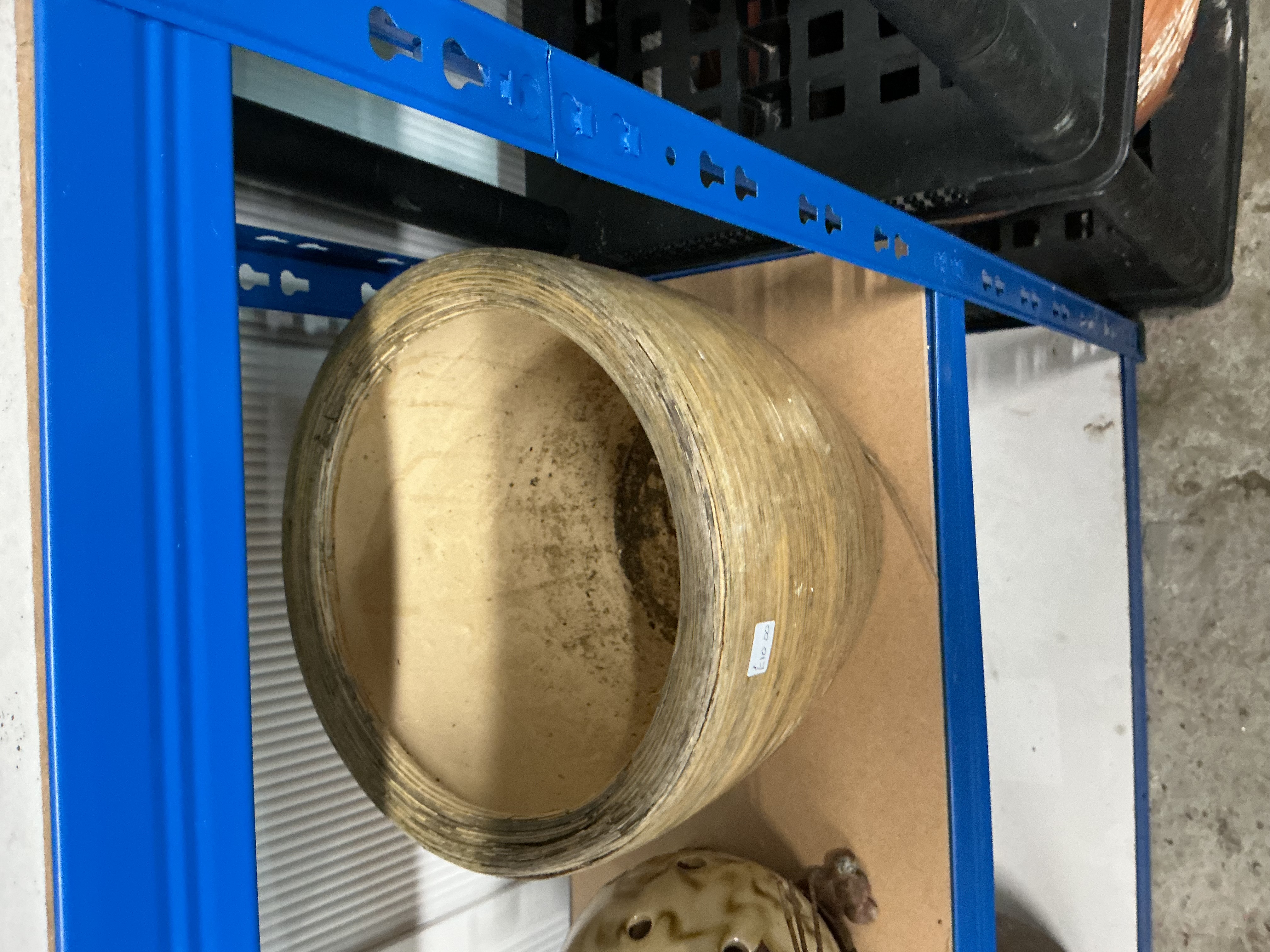 Large Coiled-Effect Stoneware Planter