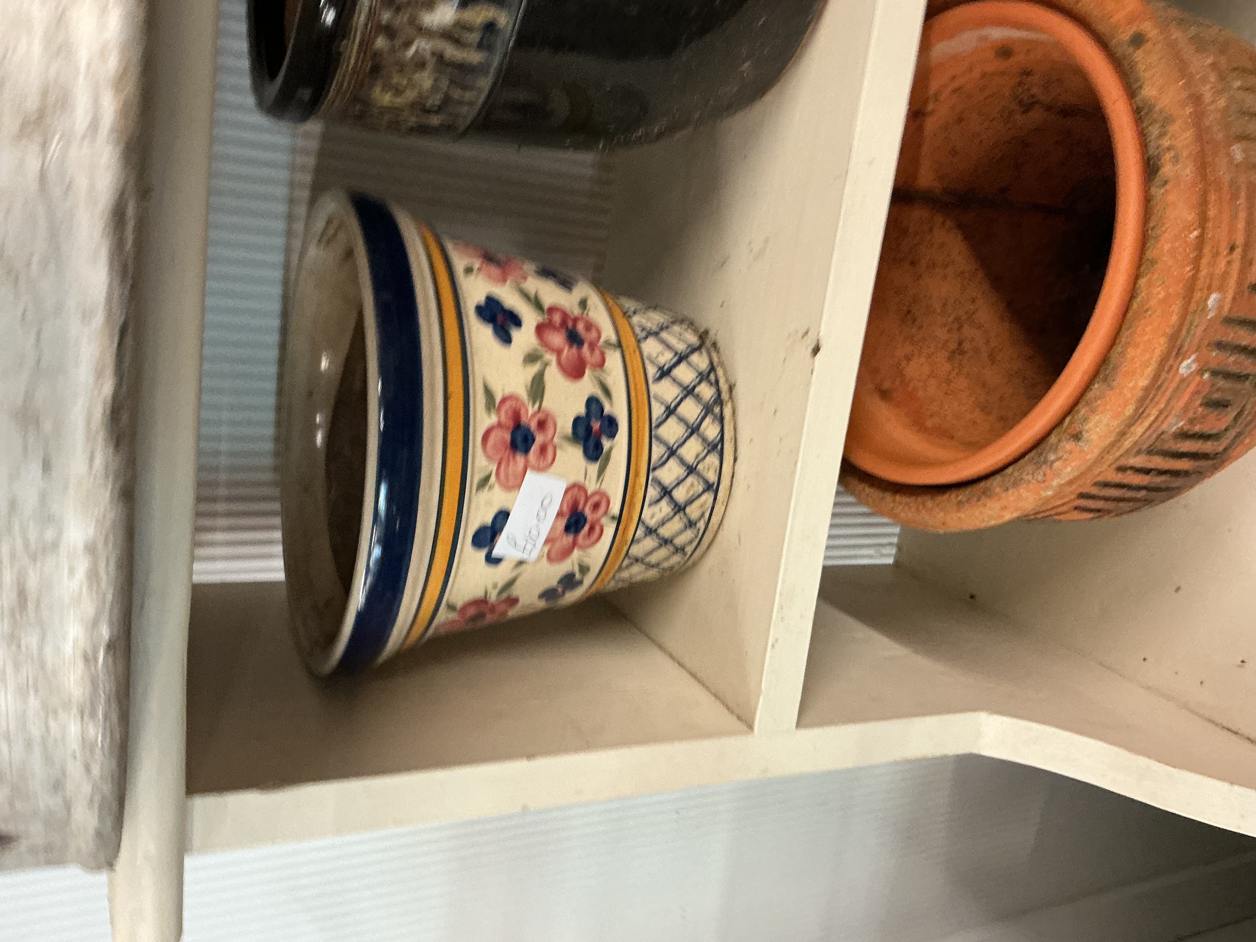A Hand-Painted Ceramic Planter Attributed to Tierra Fina