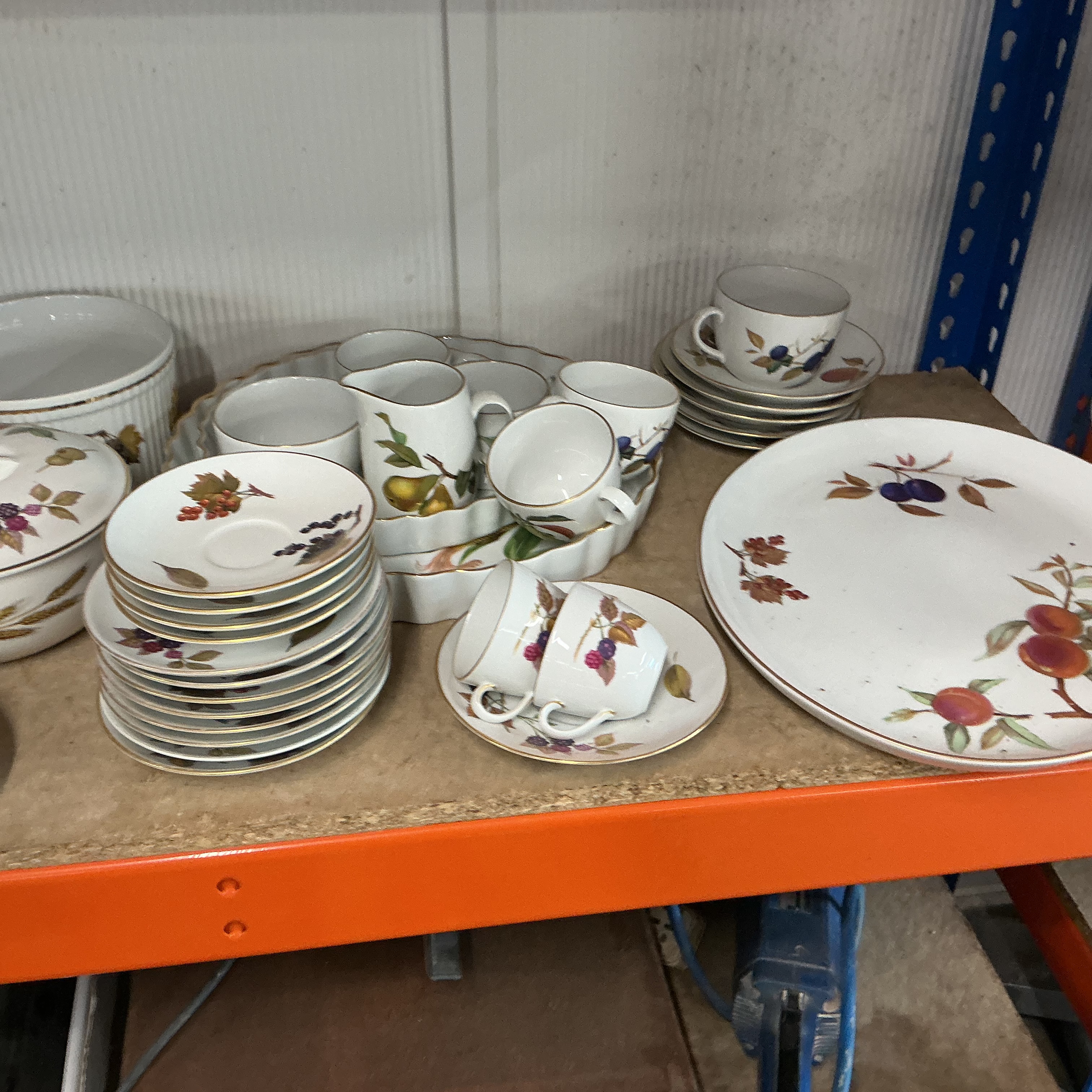 An Assortment of Porcelain Tableware in the Evesham Pattern