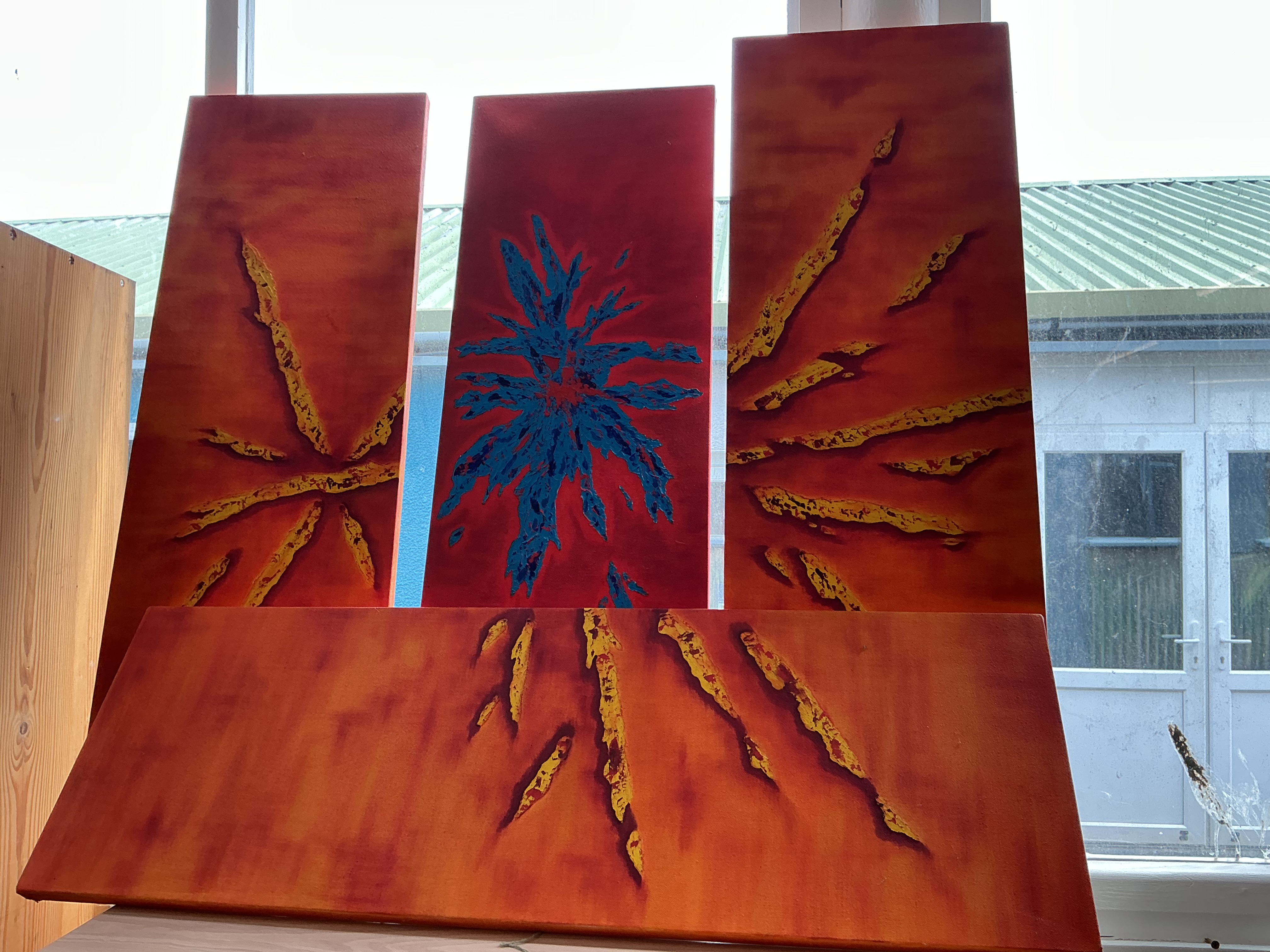 A Contemporary Abstract Polyptych Painting, Acrylic on Canvas