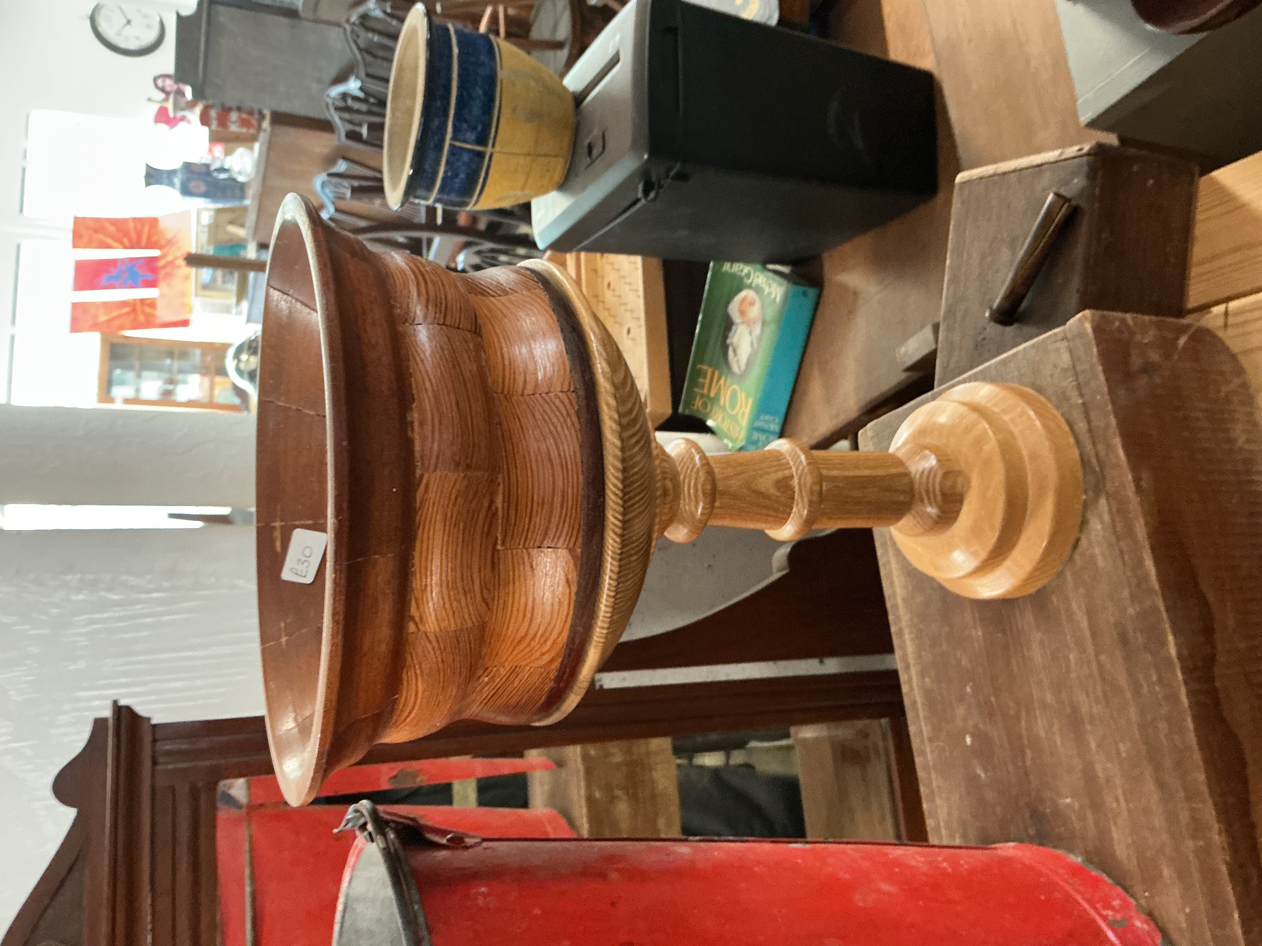 A Segmented Wood Pedestal Bowl